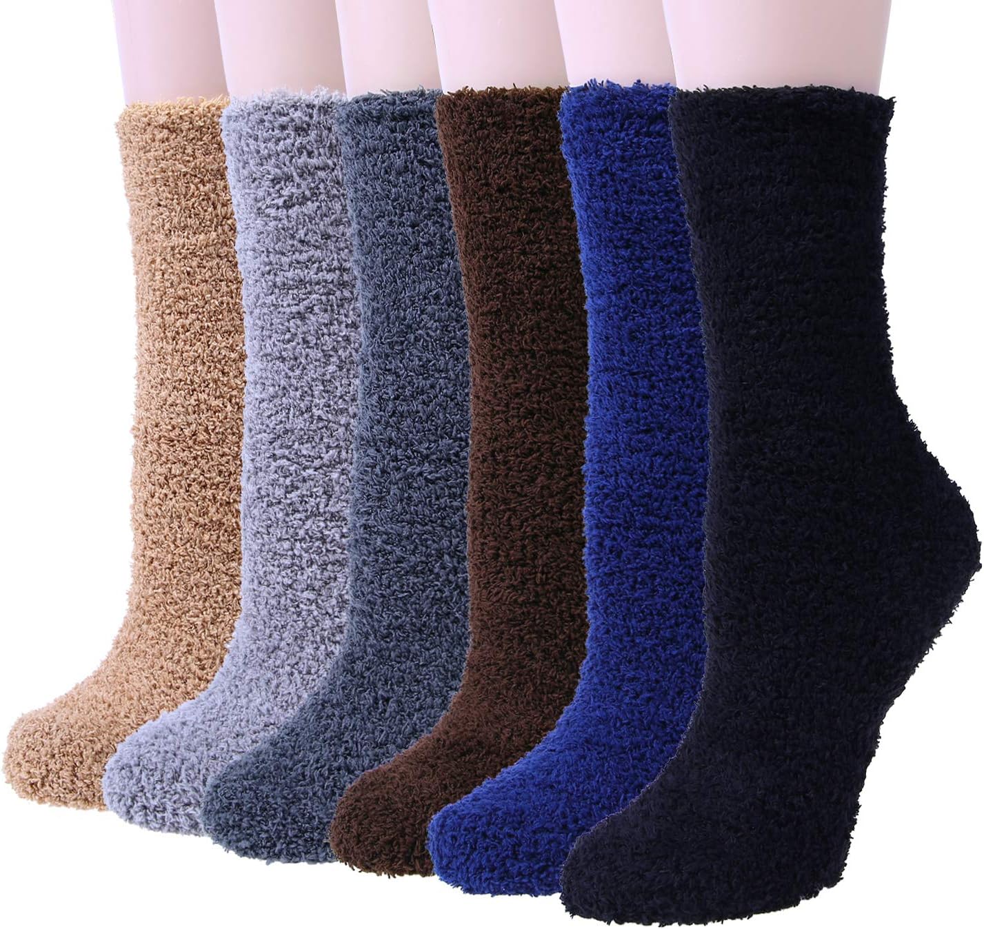 YSense 6 Pairs Women Fuzzy Fluffy Socks Cozy Slipper Socks Warm Soft Winter Plus...