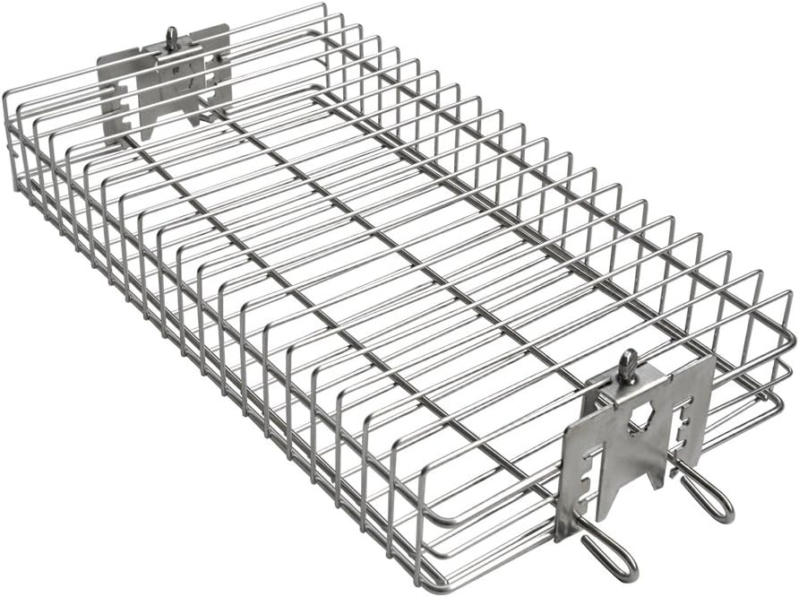 onlyfire 6042 BBQ Stainless Steel Flat Spit Rotisserie Grill Basket for Any Gril...