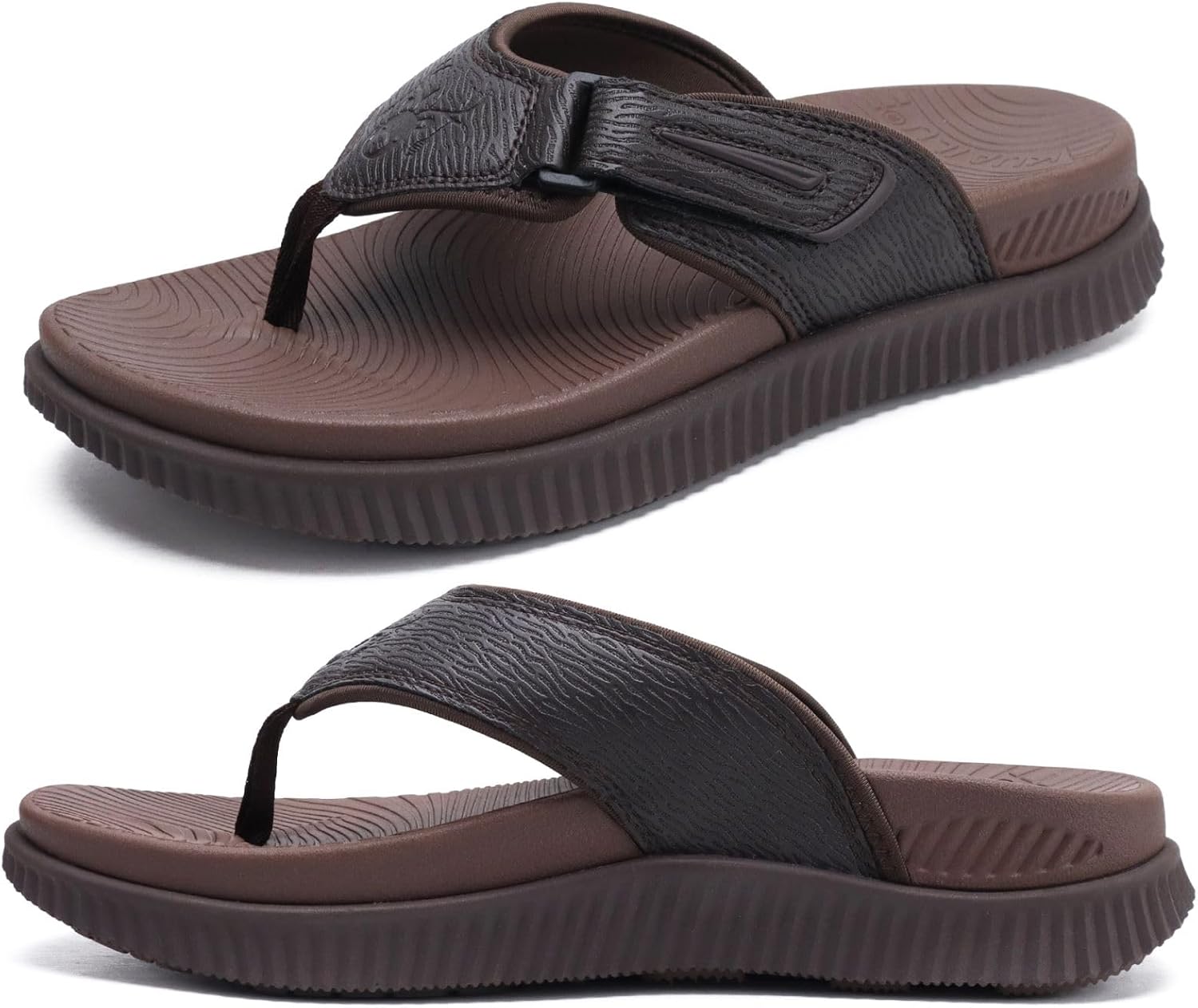 KuaiLu Mens Orthotic Flip Flops Men's Recovery Walking Sandals Adjustable Thick...