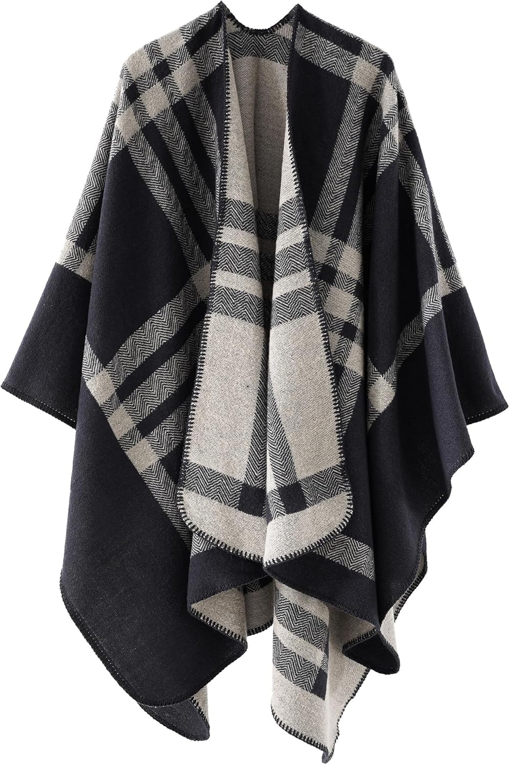 colornival Shawl Wraps for Women, Elegant Knitted Cape Open Front Poncho Scarf B...
