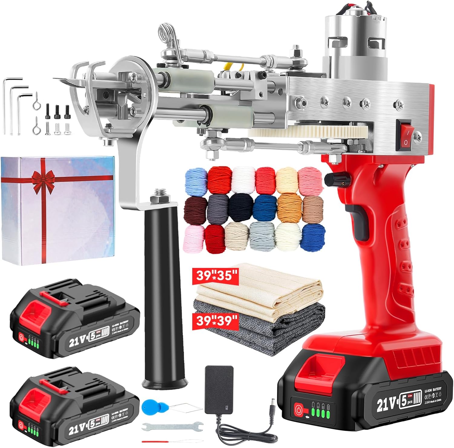 BESGEER 2023-Cordless-Rug-Tufting-Gun-Kit - Tufting-Gun-Starter-Kit-with 2pcs 2....