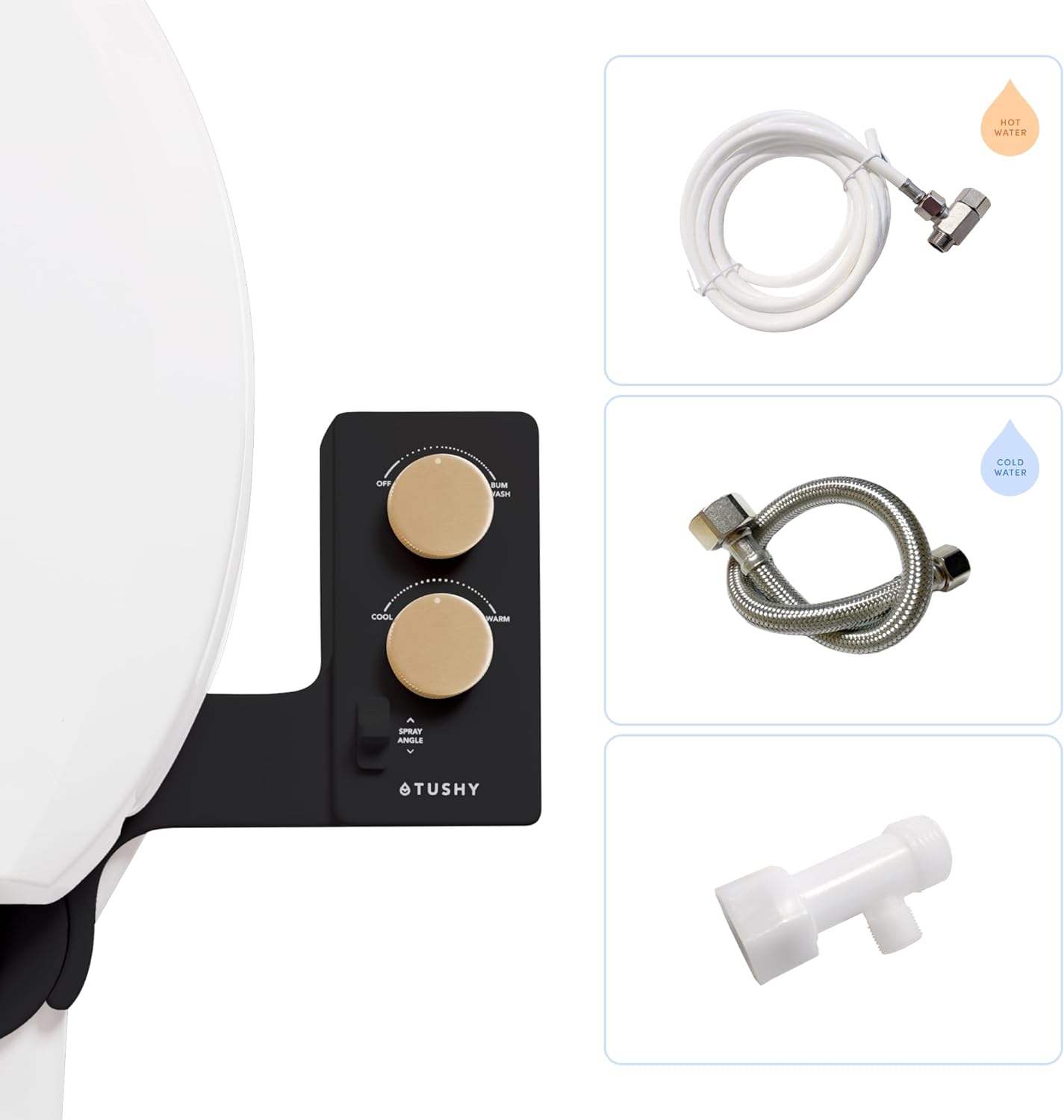 TUSHY 3.0 Warm Water Spa Bidet Toilet Attachment | Self Cleaning Fresh Water Spr...