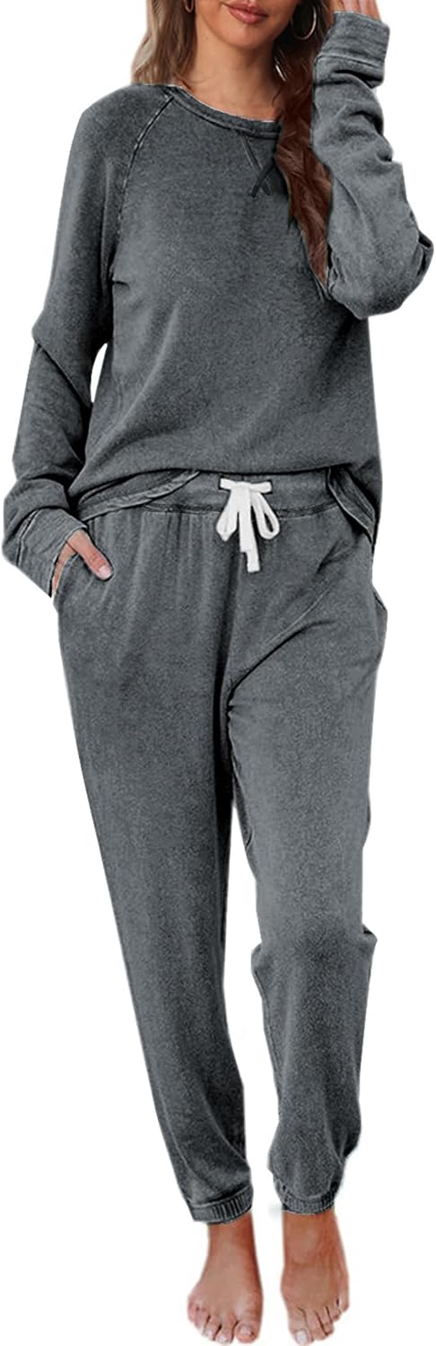 Cysincos Womens Sweatsuits 2 Piece Outfit Sweatpants Loungewear Jogger Pajama Se...