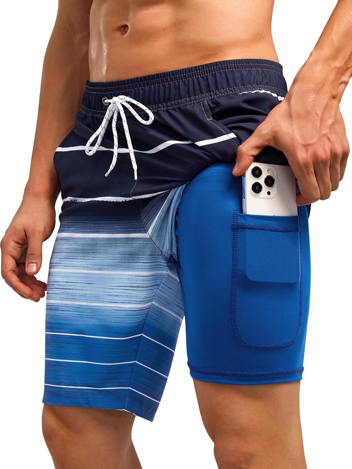 SILKWORLD Mens Swim Trunks Quick Dry Bathing Suit Board Swimming Shorts with Zip...