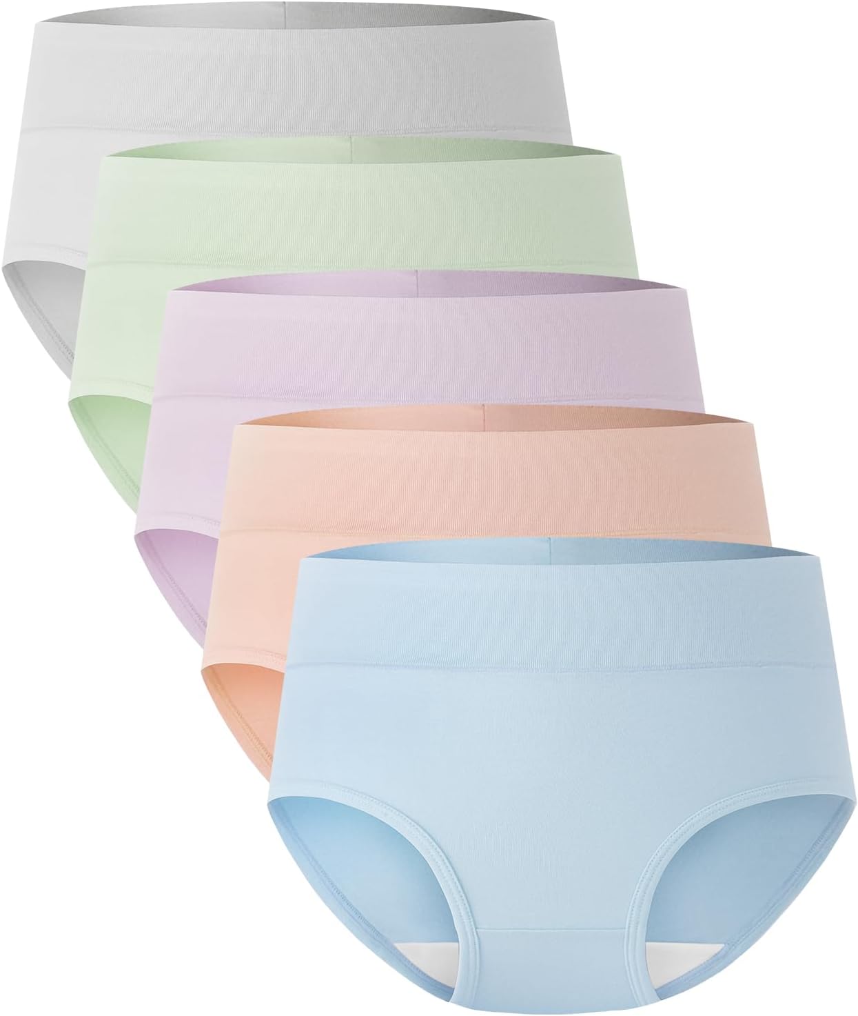 BAMBOO COOL Women's Underwear High Waisted Briefs Full Coverage Soft and Breatha...