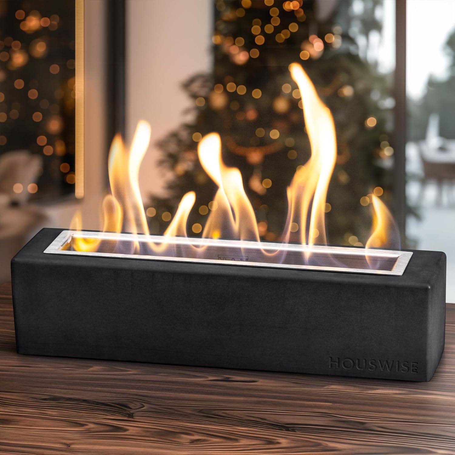 Tabletop Fire Pit - Concrete Outdoor & Indoor Fire Pit Tabletop, Smores Maker Ki...