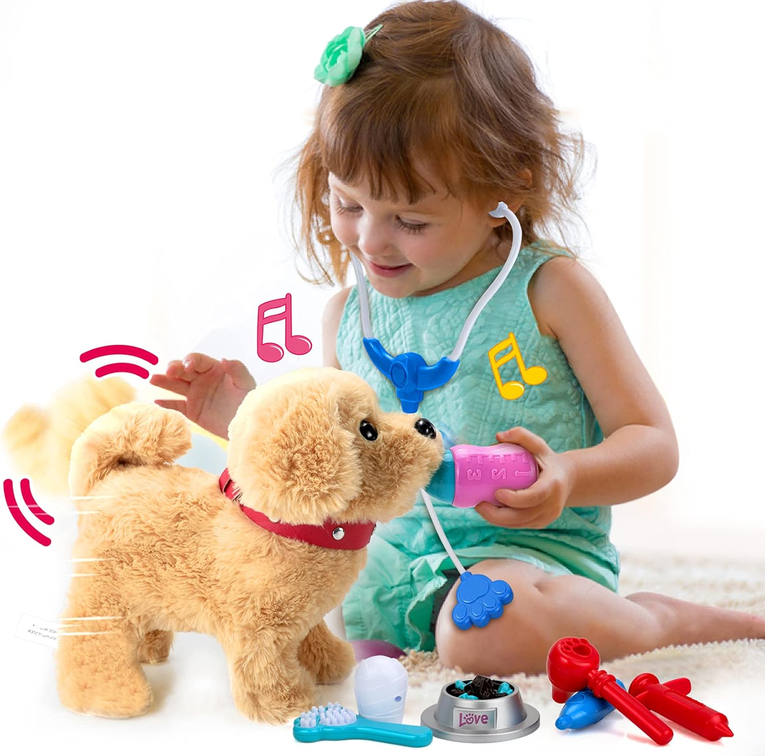 Interactive Walking Dog Toys for Kids, Electronic Pets Dog with Walking Talking...