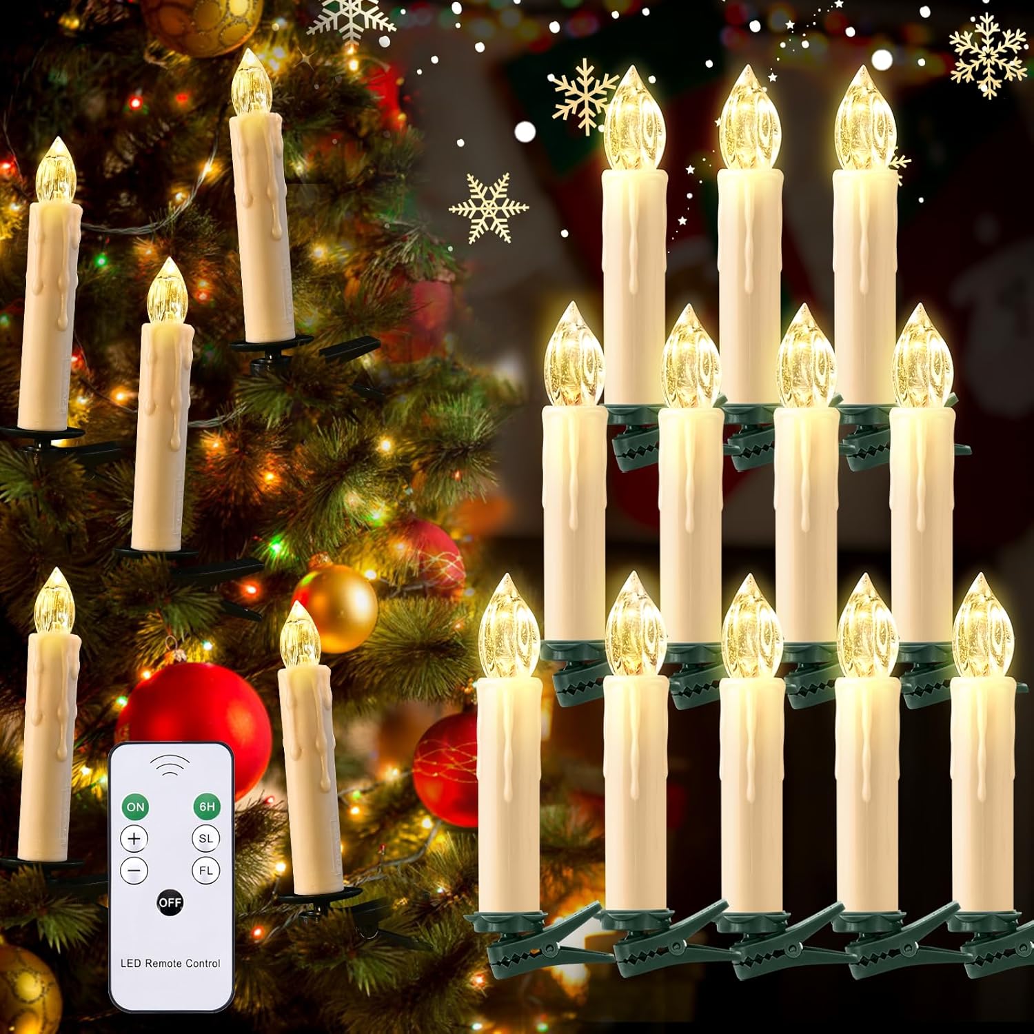 JOSU Floating Candles with Remote Control, Thanksgiving Christmas Decoration 20p...