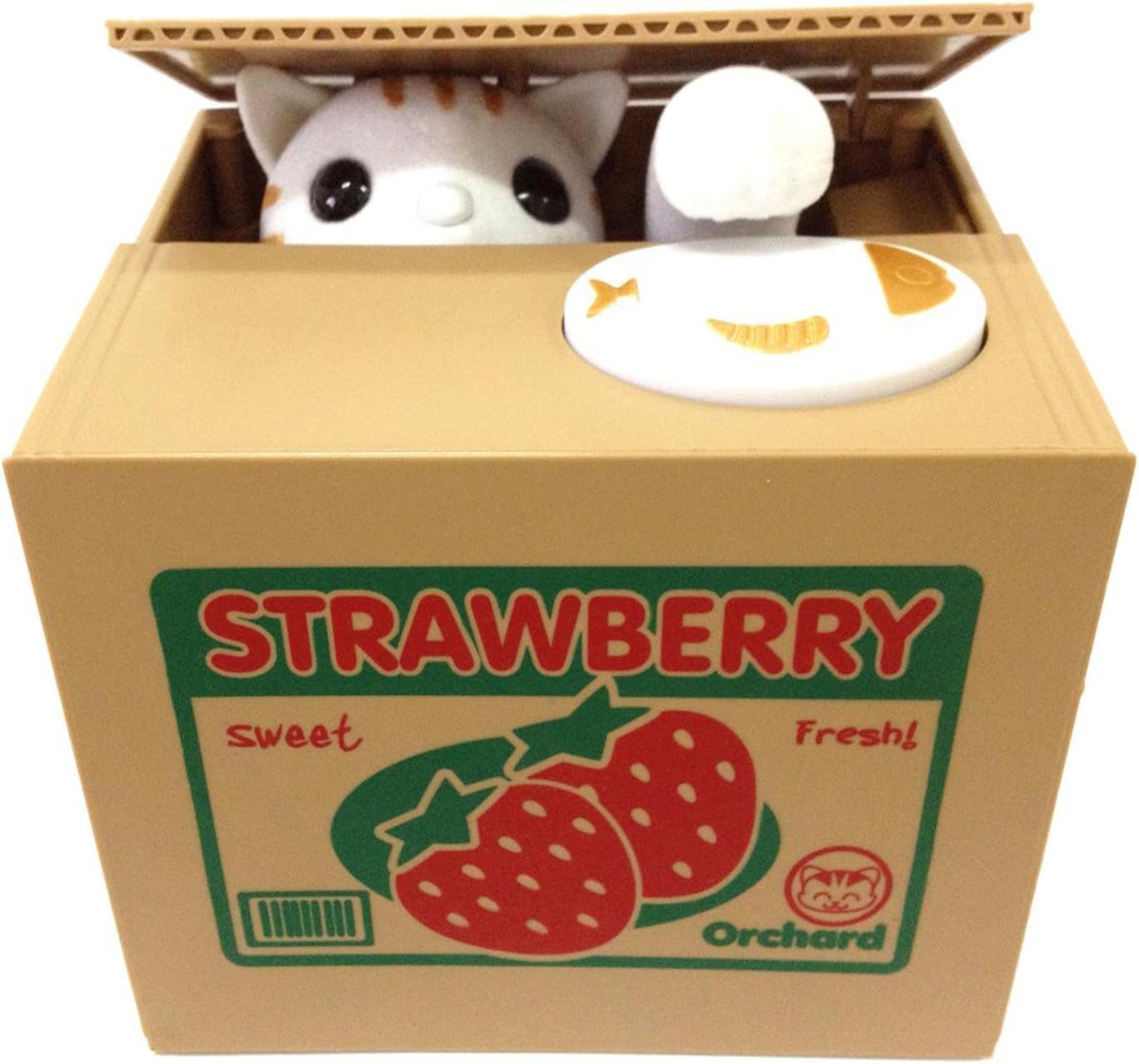 【UNTIL YOU】Cute Stealing Coins Cents Penny Cat Money Box Saving Money Collecti...