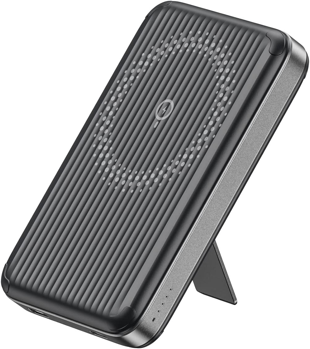 Magnetic Portable Charger with Kickstand 10000mAh Magnetic Battery Charger for i...