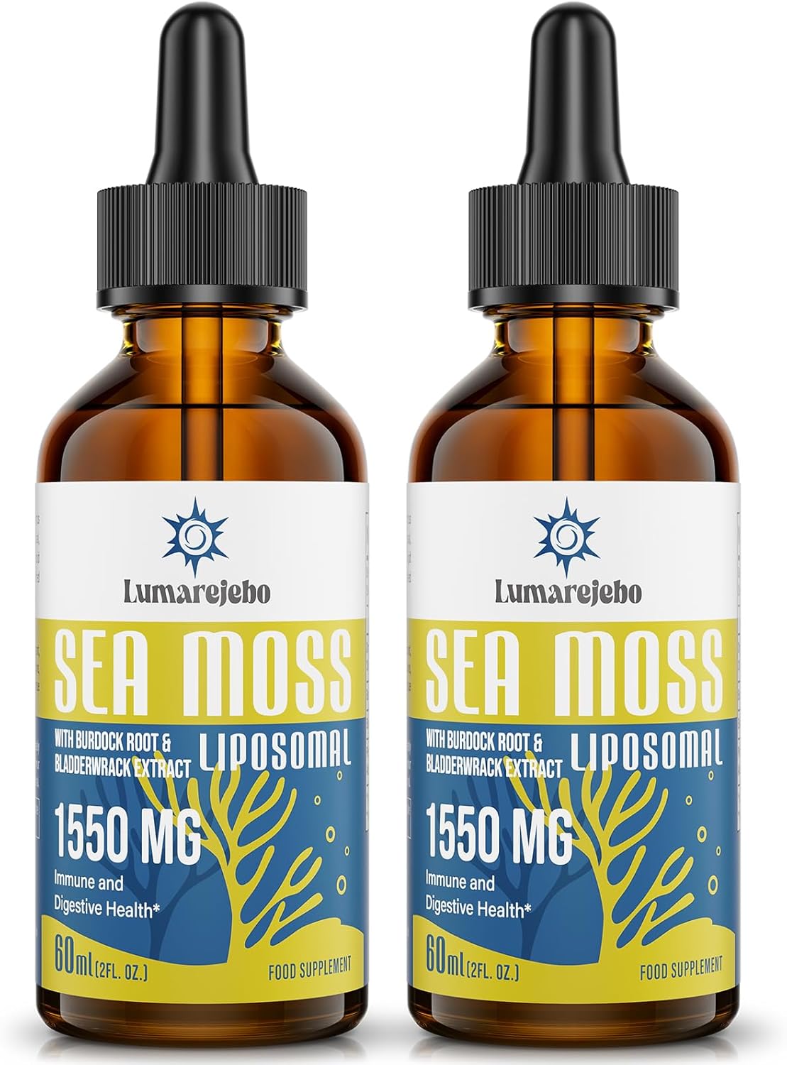 Liposomal Irish Sea Moss Drops 1550MG, with Burdock Root and Bladderwrack Extrac...