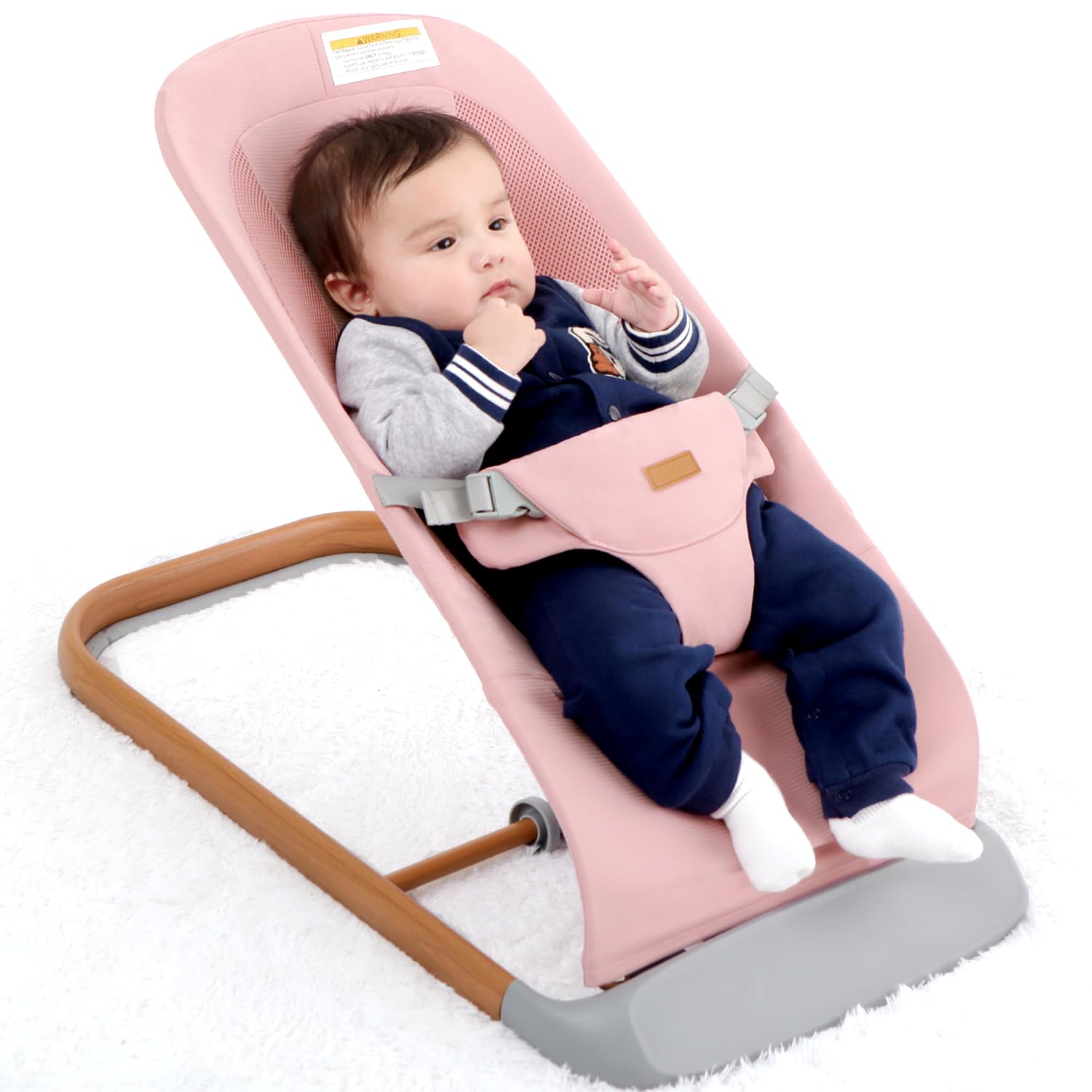 AMKE CooCon Baby Bouncer,Ergonomic Bouncer Seat for Babies with 3 Recline Positi...