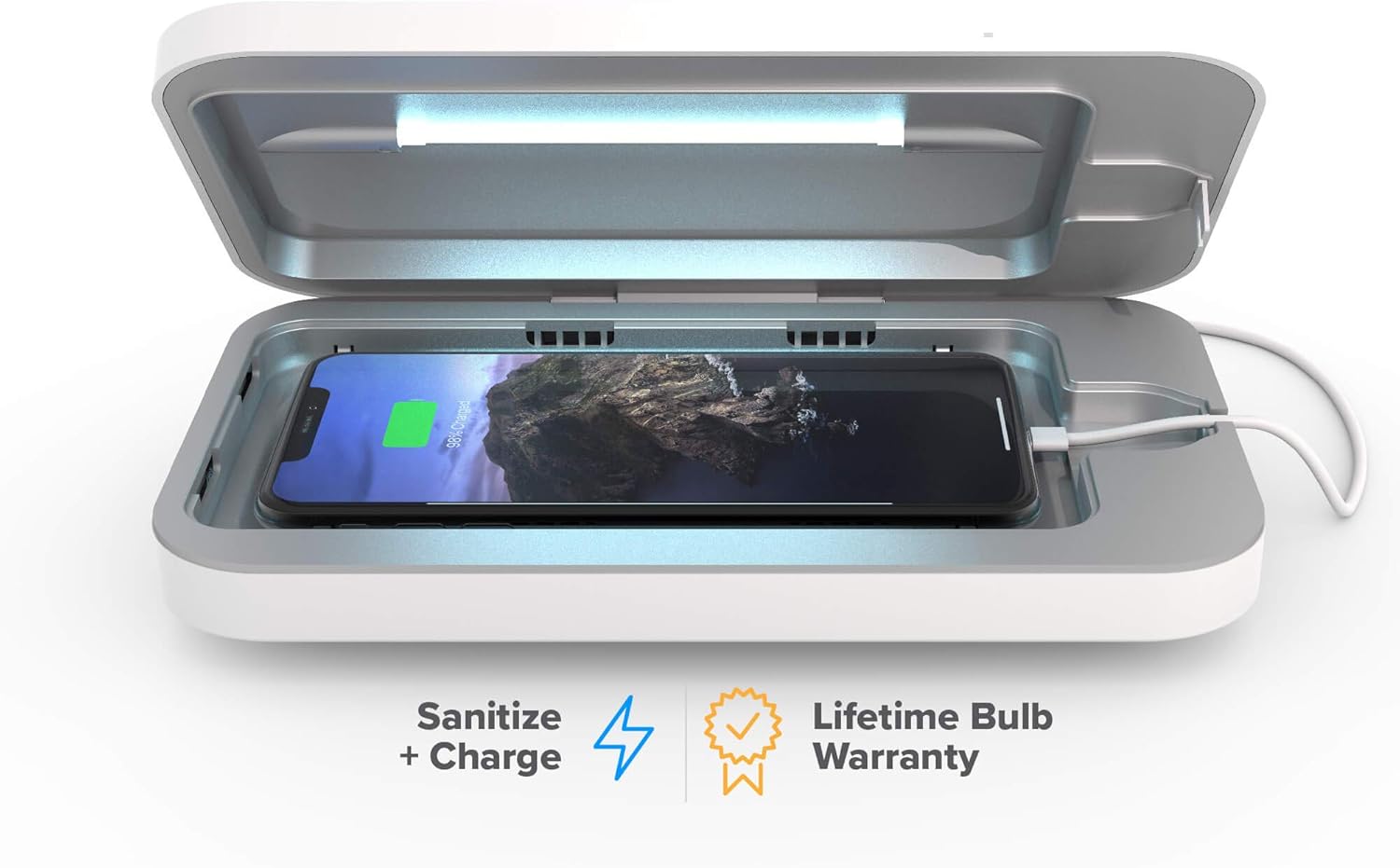 PhoneSoap 3 UV Cell Phone Sanitizer & Dual Universal Cell Phone Charger Box | Pa...
