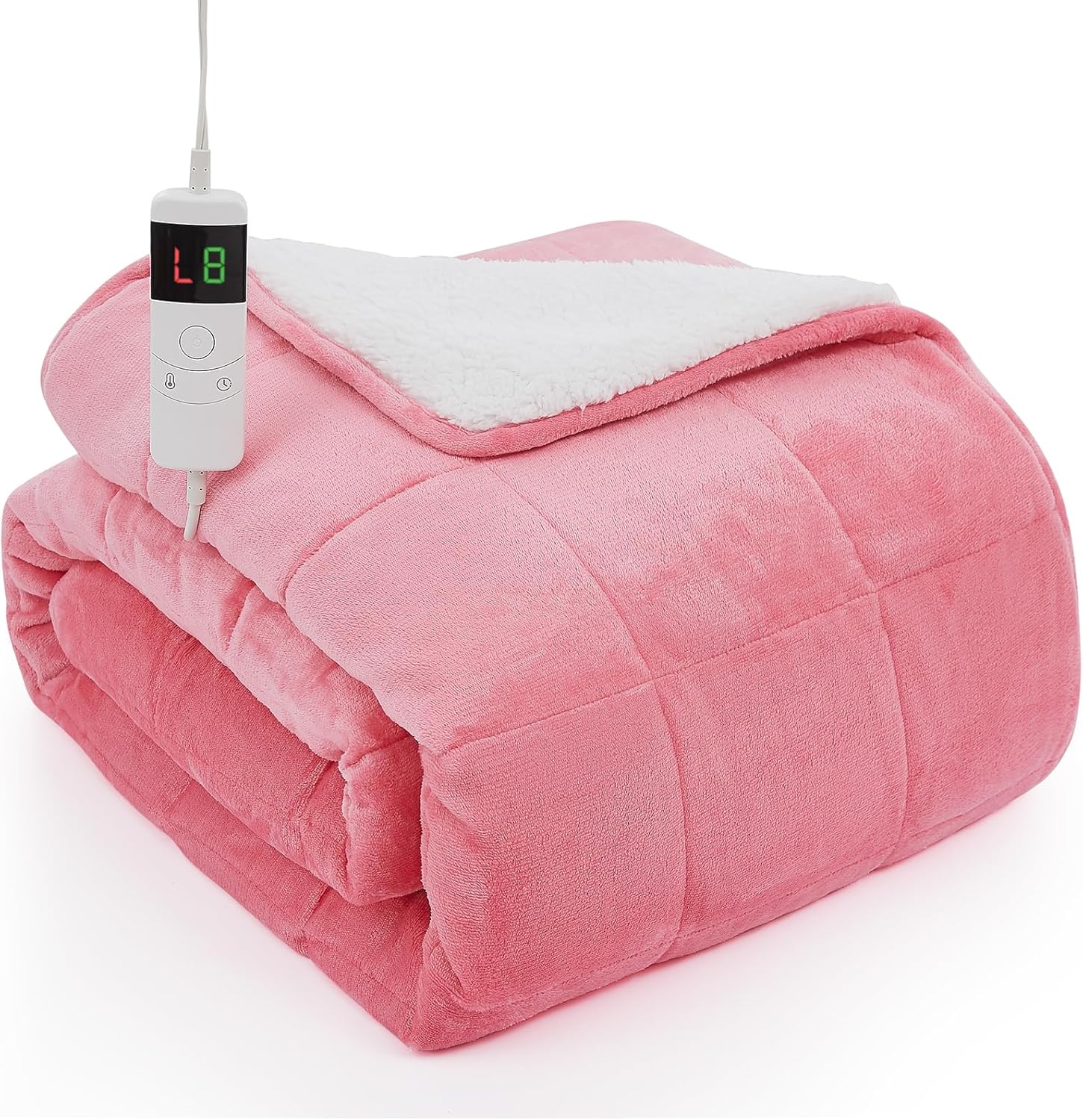 Homemate Heated Weighted Blanket - 62"x84" 15lbs Electric Blanket Fast Heating H...