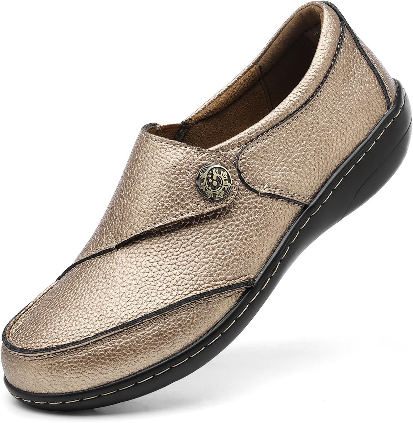 TERRIKAT Women's Classic Casual Leather Loafers Cute Moc Toe Slip On Comfort Wal...