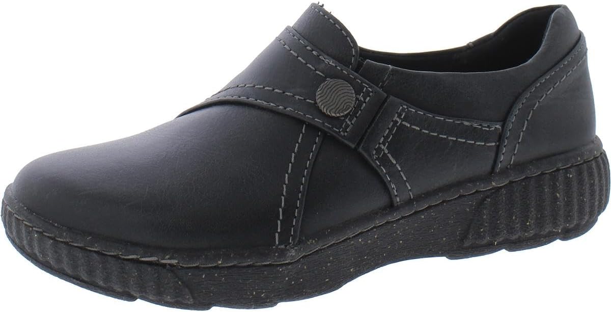 Clarks Women's Caroline Pearl Loafer 8.5 Wide Black Leather