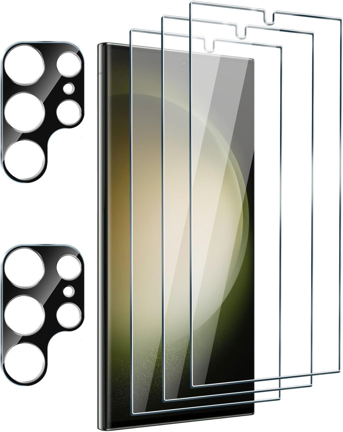 PULEN for Samsung Galaxy S24 Ultra Screen Protector (3-Packs) with 2 Packs Camer...