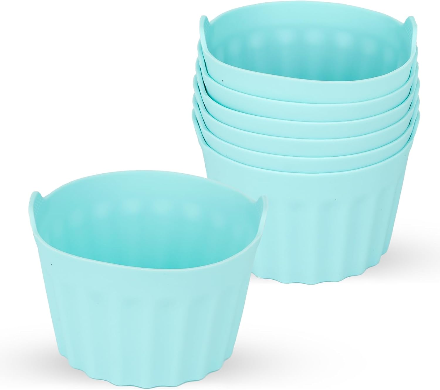 Air Fryer Egg Moulds, Nonstick Silicone Ramekins for Air Fryer, Oven and Microwa...