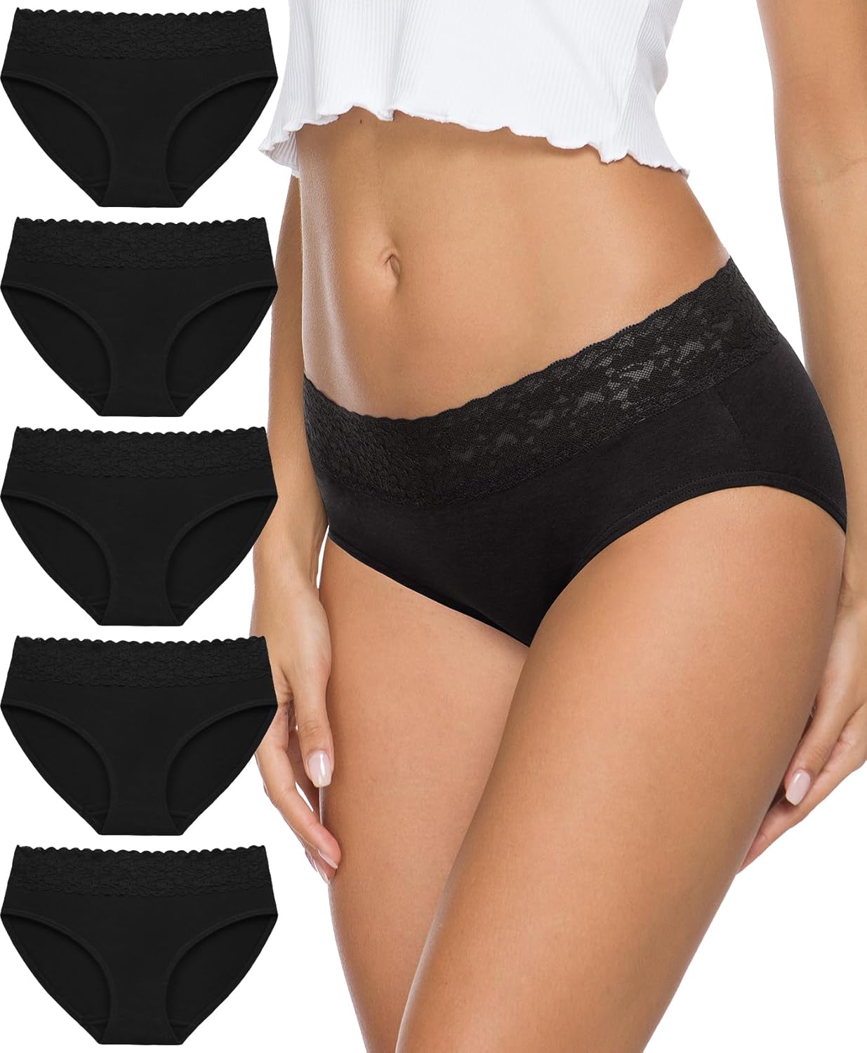 Women's Cotton Bikini Brief Underwear (Available in Plus Size), Multipacks Small...