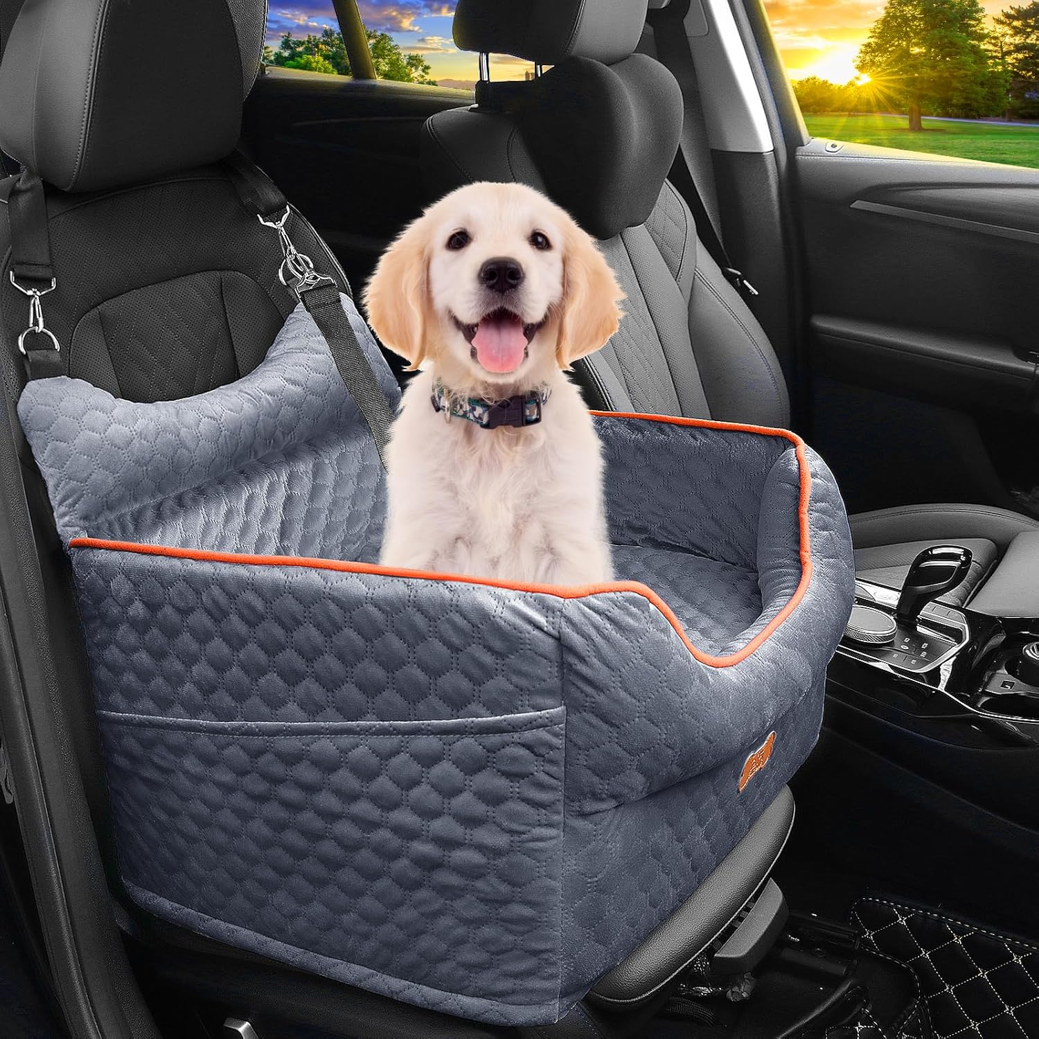 Dog Car Seat - Memory Foam Dog Booster Seat for Small Dogs Up to 25lbs-Elevated...