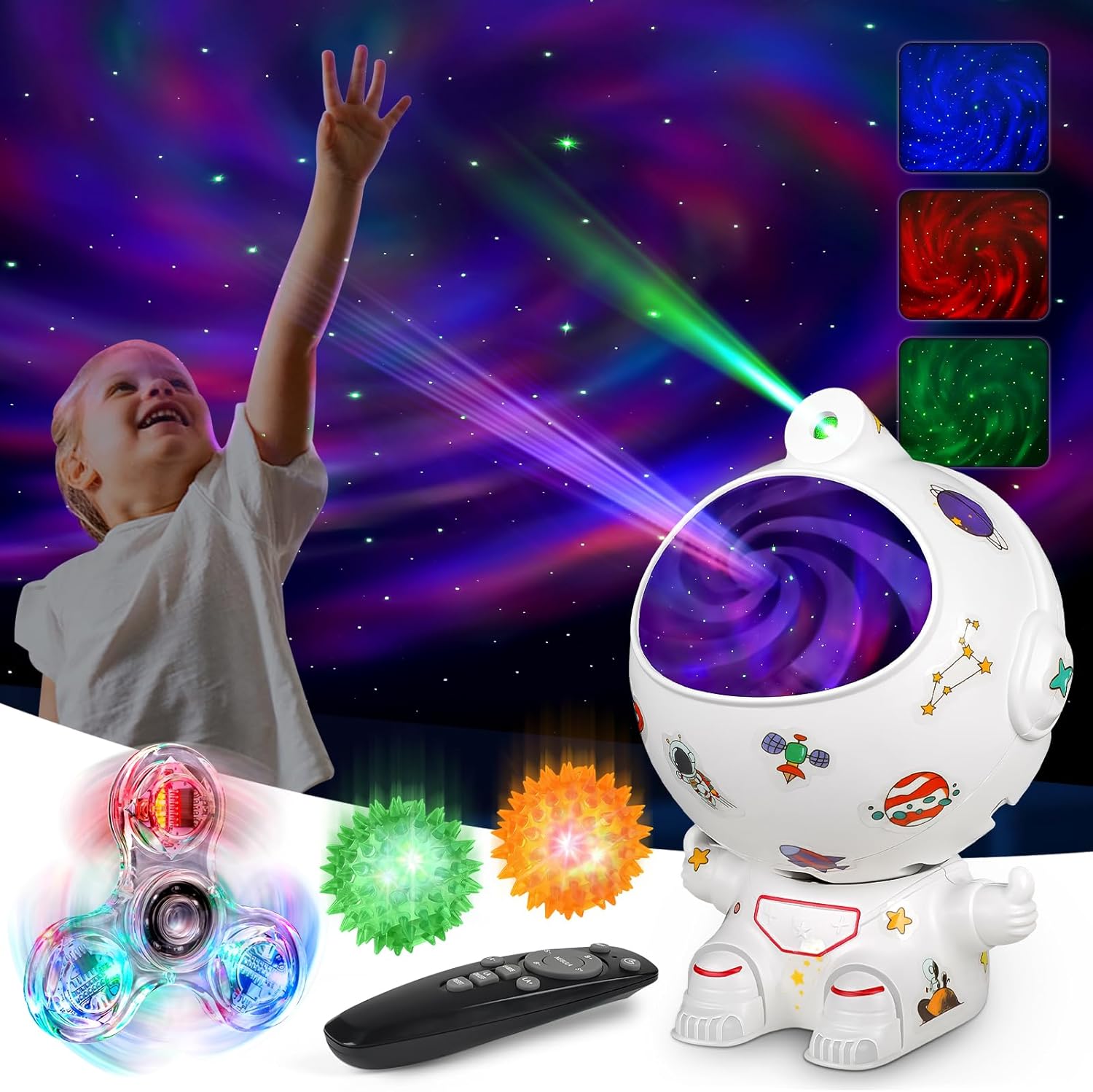 Joyreal Sensory Toys for Autism, Astronaut Galaxy Projector, 4pcs Sensory Lights...