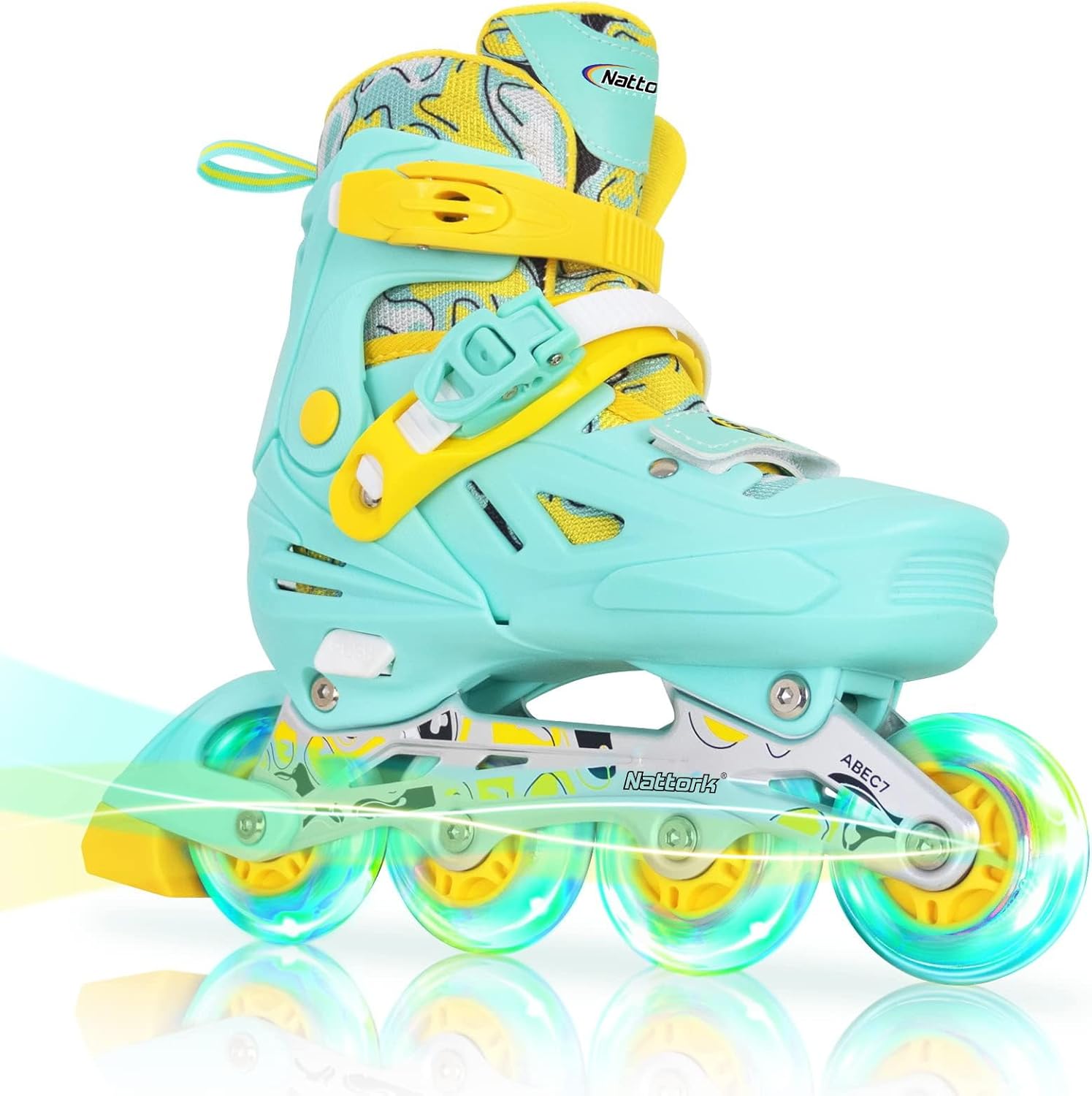 Nattork Inline Skates for Girls and Boys Kids, 4 Sizes Adjustable Inline Skates...