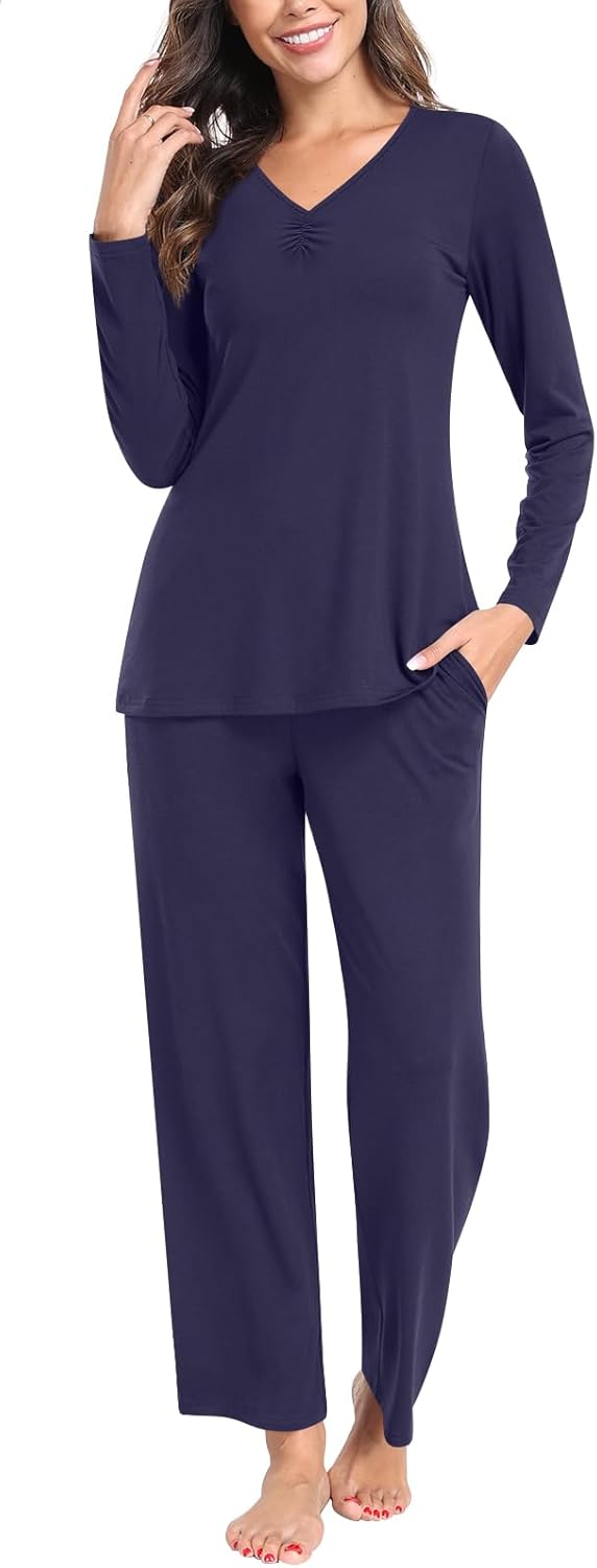 syoss Women's Plus Size Pajama Sets Long Sleeve Sleepwear Soft Comfy Pj Lounge S...