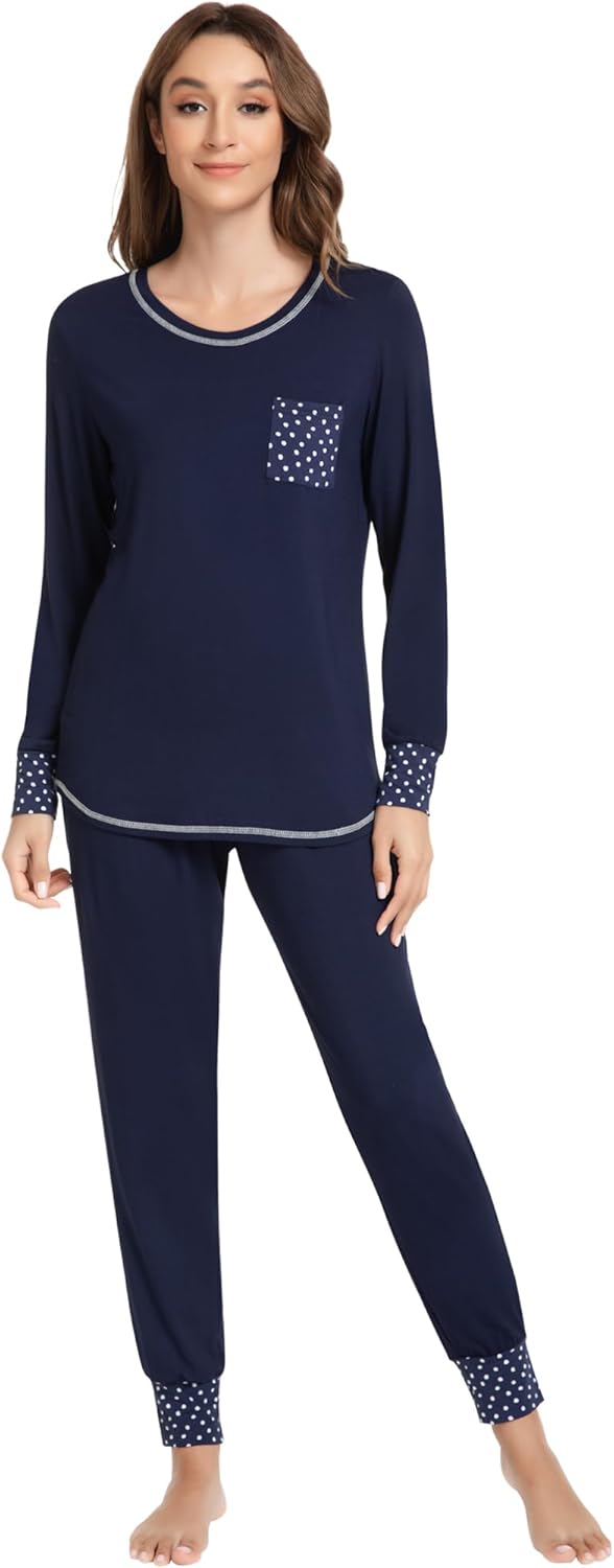 NACHILA Pajamas for Women-Viscose Made from Bamboo,Long Sleeve Pajama Sets Crew...