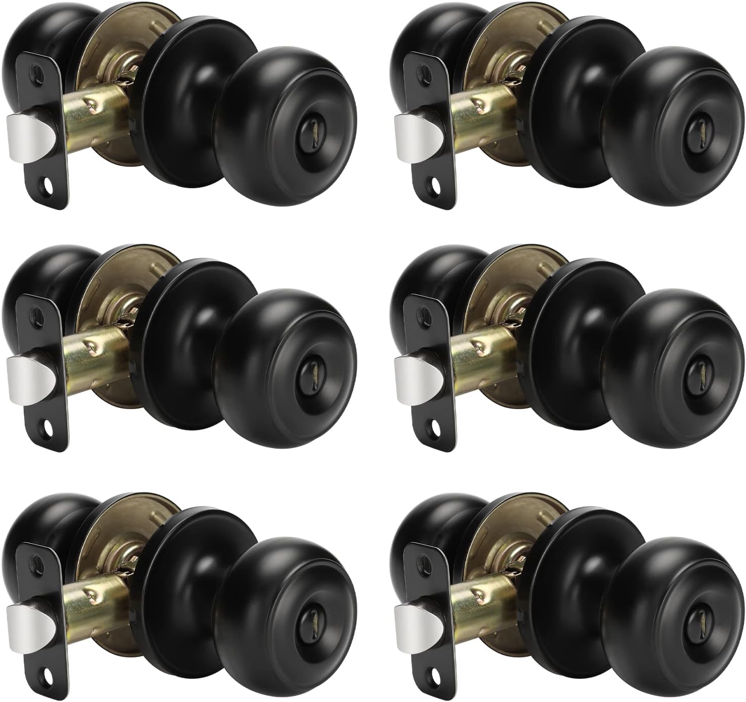 Haidms Black Door Knobs Interior, Privacy Door Knob for Bedroom, Classic Matte B...