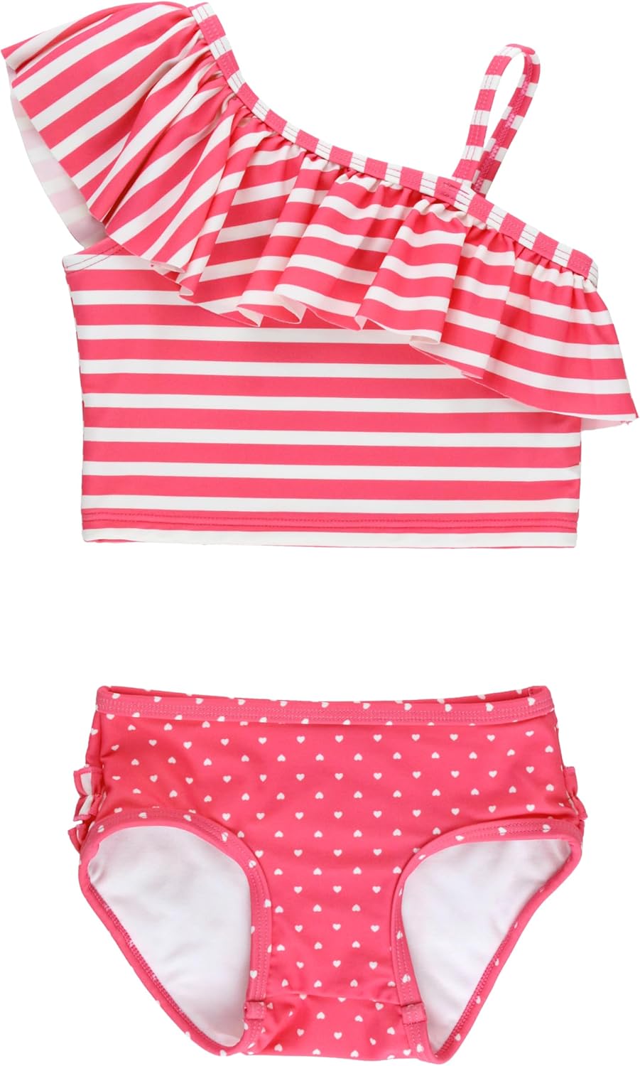 RuffleButts Baby/Toddler Girls Cropped 2-Piece Sleeveless Tankini Swimsuits with...