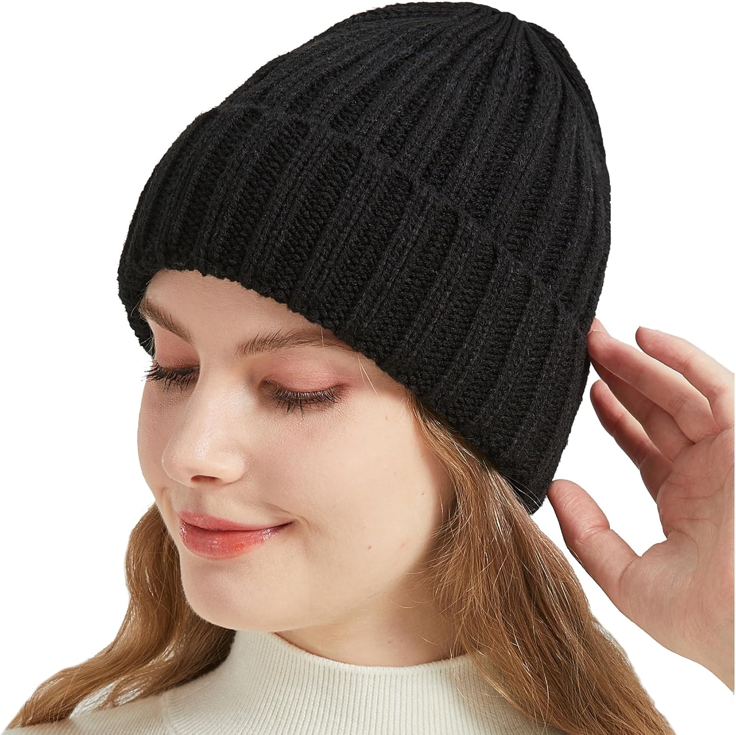 NPQQUAN Thick Warm Winter Hats for Women Knit Beanie Hat Skull Cap Beanies for M...
