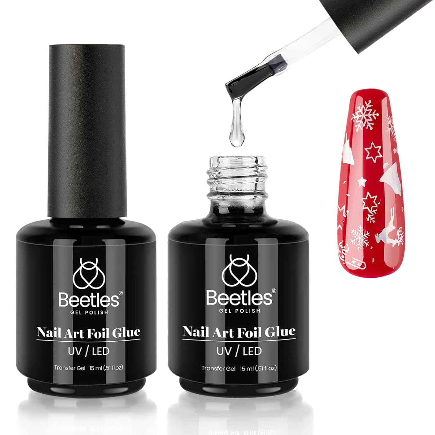 Beetles Nail Art Foil Glue Gel for Foil Stickers Nail Glue Transfer Tips Star Gl...