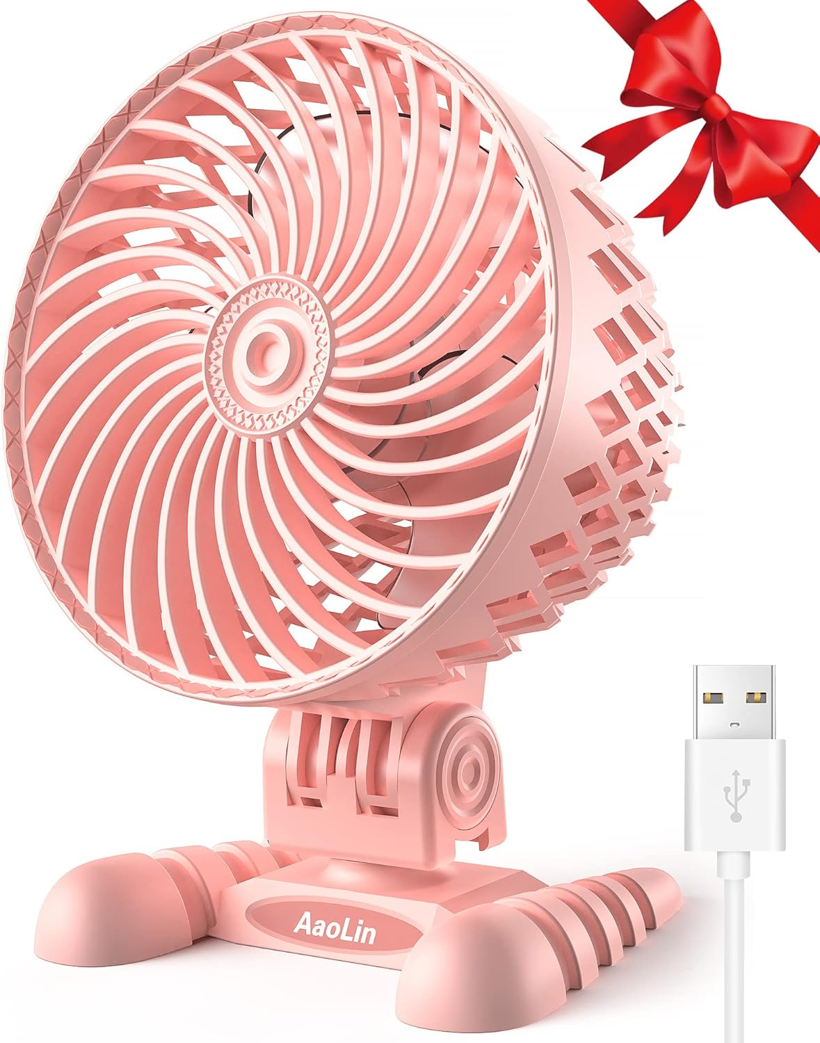 USB Desktop Small Fan, Stepless Speed Adjustment with Multiple Speed Levels, Por...