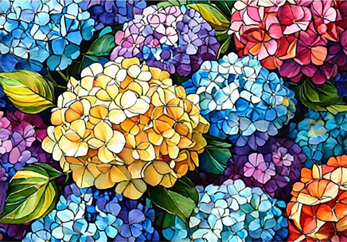 GemZono Hydrangea Diamond Painting Kits for Adults-Flowers Diamond Art Kits for...