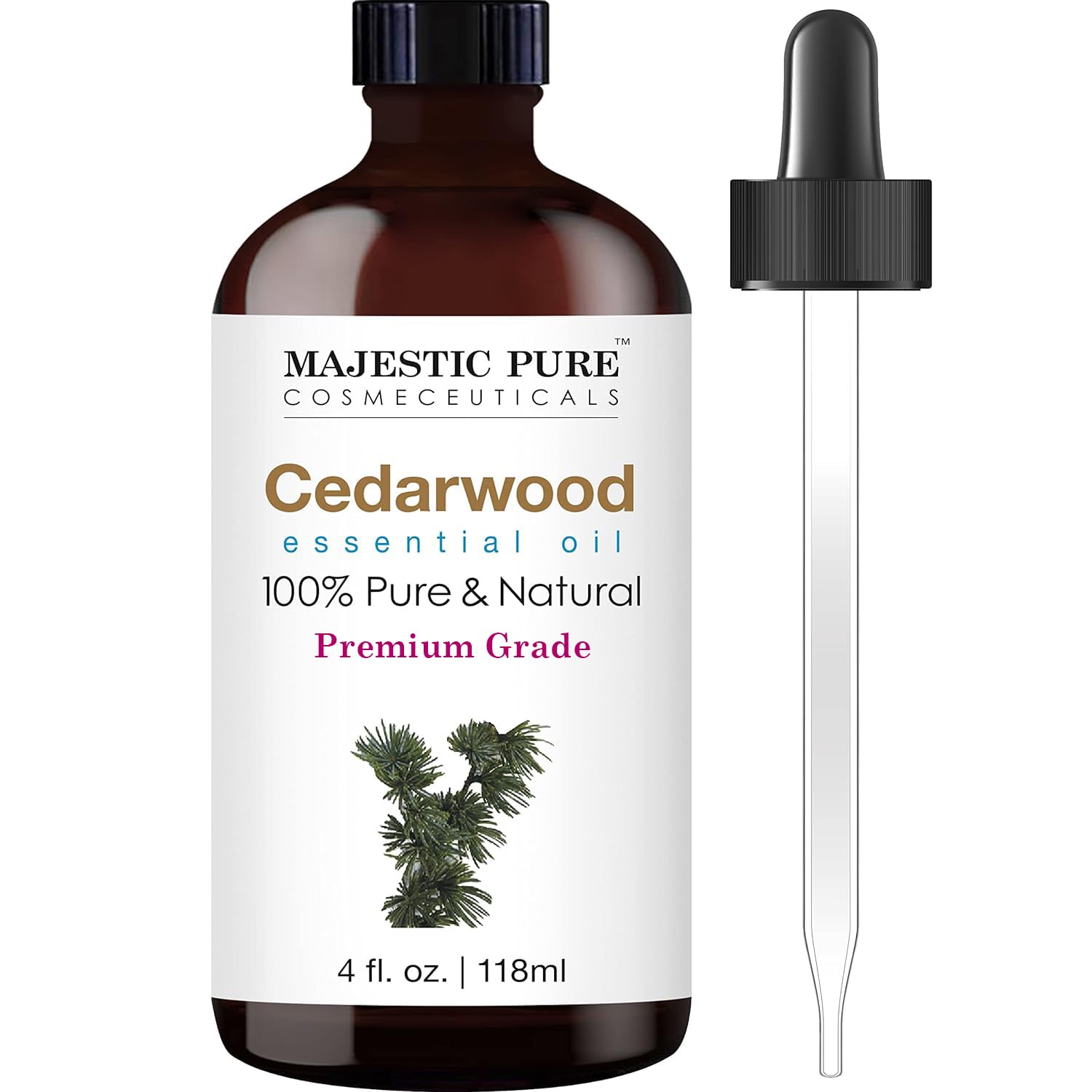MAJESTIC PURE Cedarwood Essential Oil | 100% Pure and Natural | Premium Grade Es...