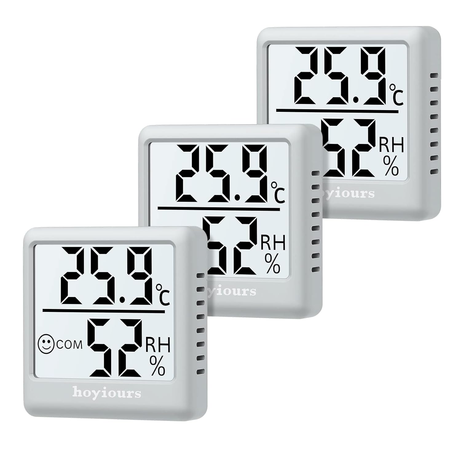3-Pack Hygrometer Thermometer, hoyiours Digital LCD Monitor Humidity Meter Gauge...