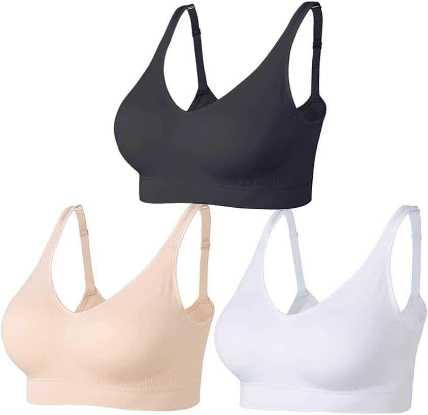 Amazingjoys Non Wired Bras for Women Seamless Wireless Bras with Removable Pads...