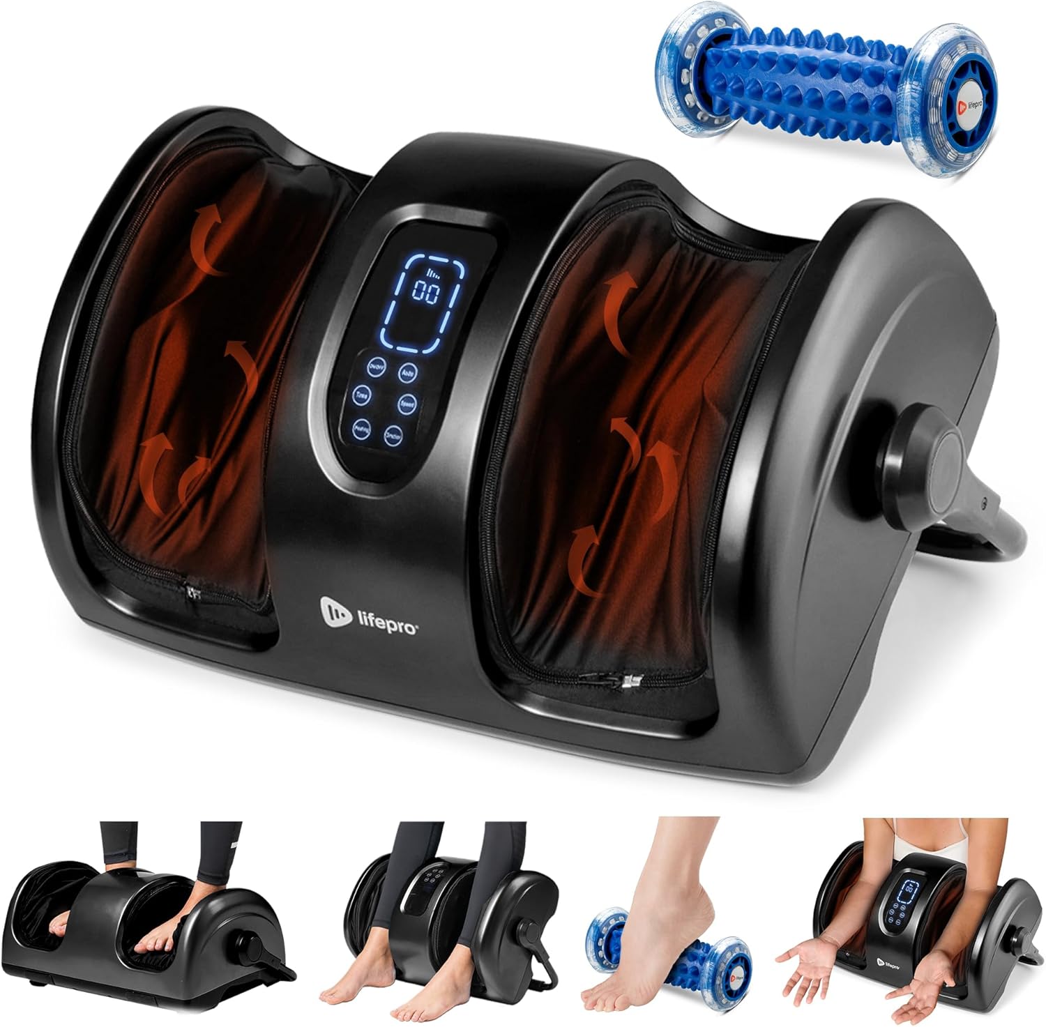 LifePro Shiatsu Foot Massager Machine Heat, Roller...