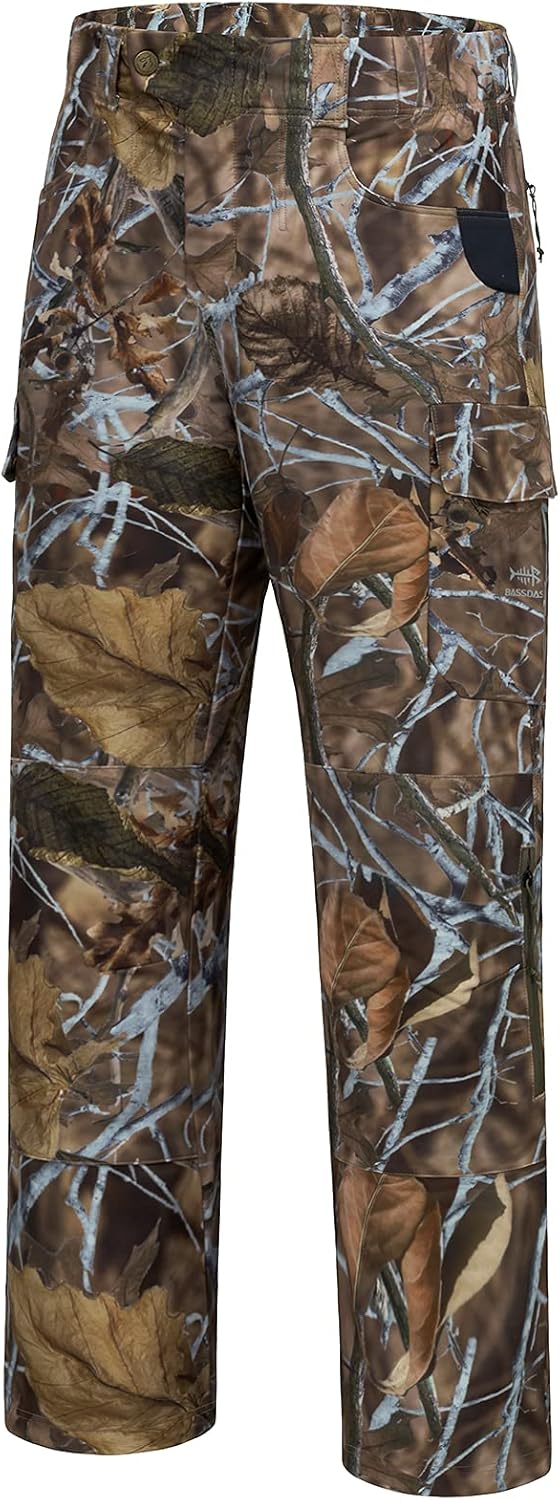 BASSDASH Invis Men’s Stretch Hunting Pants Water Resistant Camo Fishing Pant Aut...