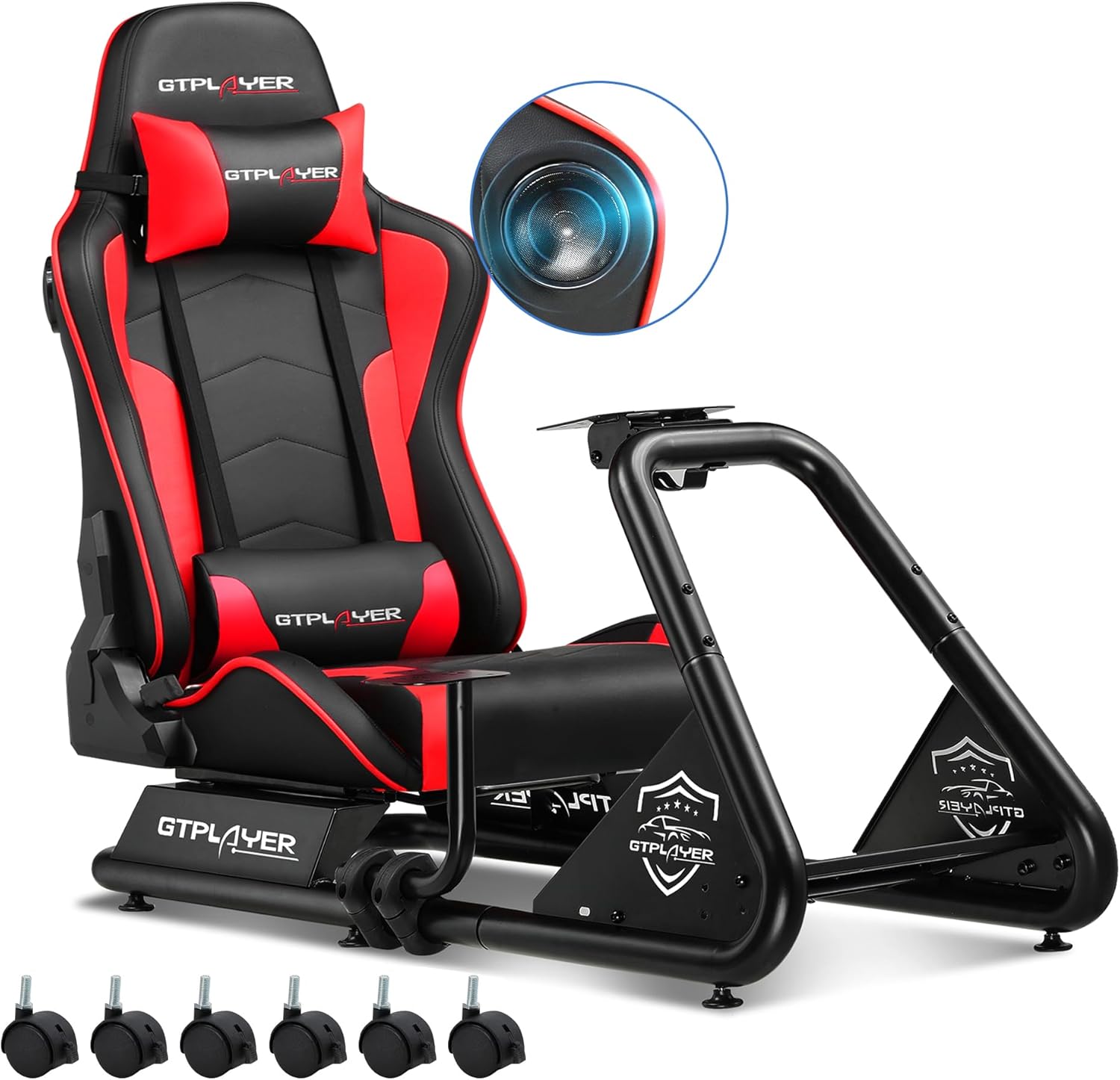 GTPLAYER Racing Simulator Cockpit with Seat, Sim Racing Cockpit Multi-function A...