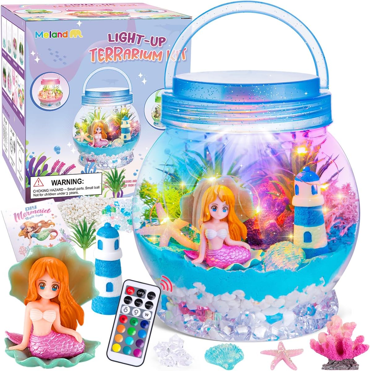 MELAND Mermaid Terrarium Kit for Kids, Craft Kits for Kids Birthday Presents, Me...