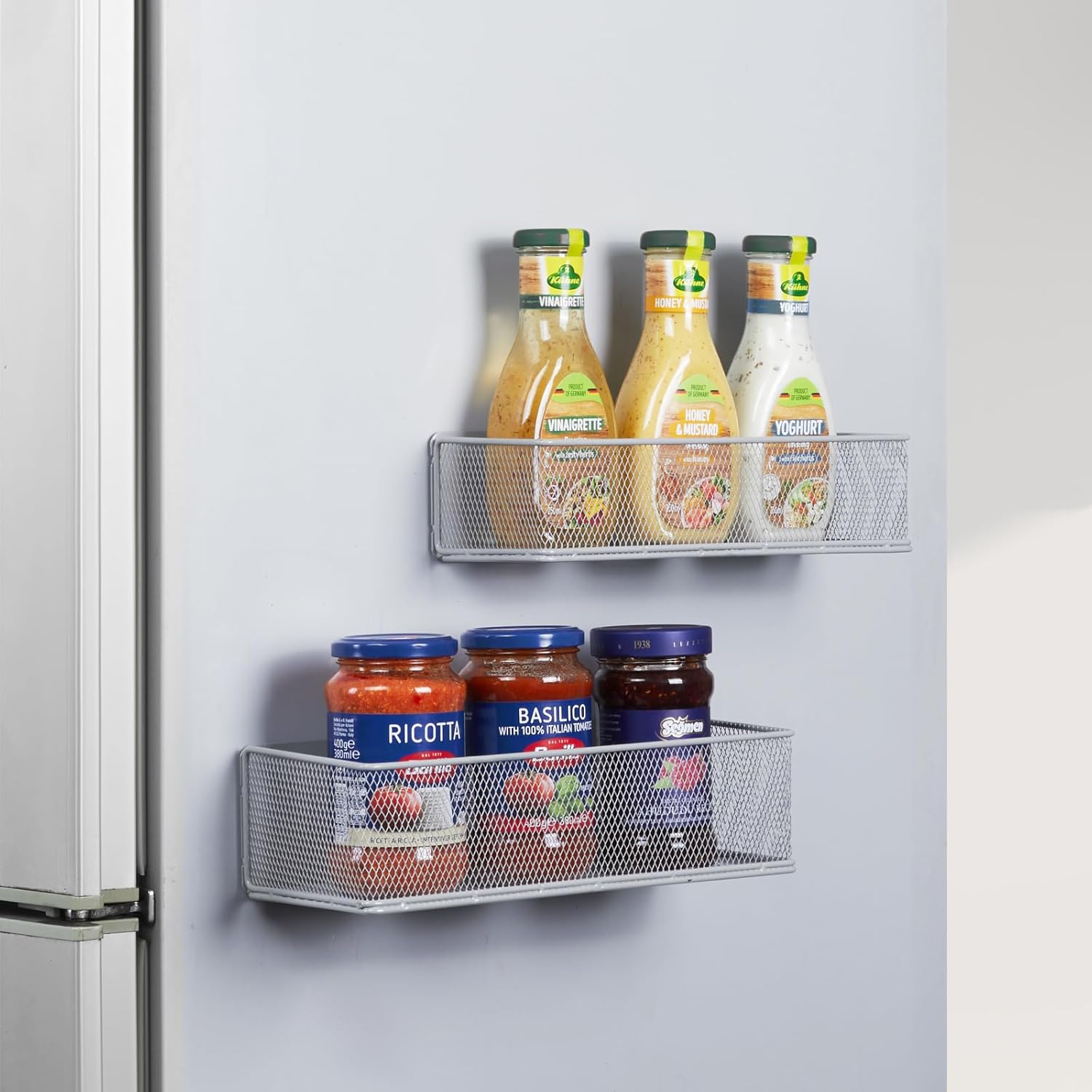 Magnetic Spice Rack for Refrigerator,2 Pack Magnetic Spice Rack for Kitchen Orga...
