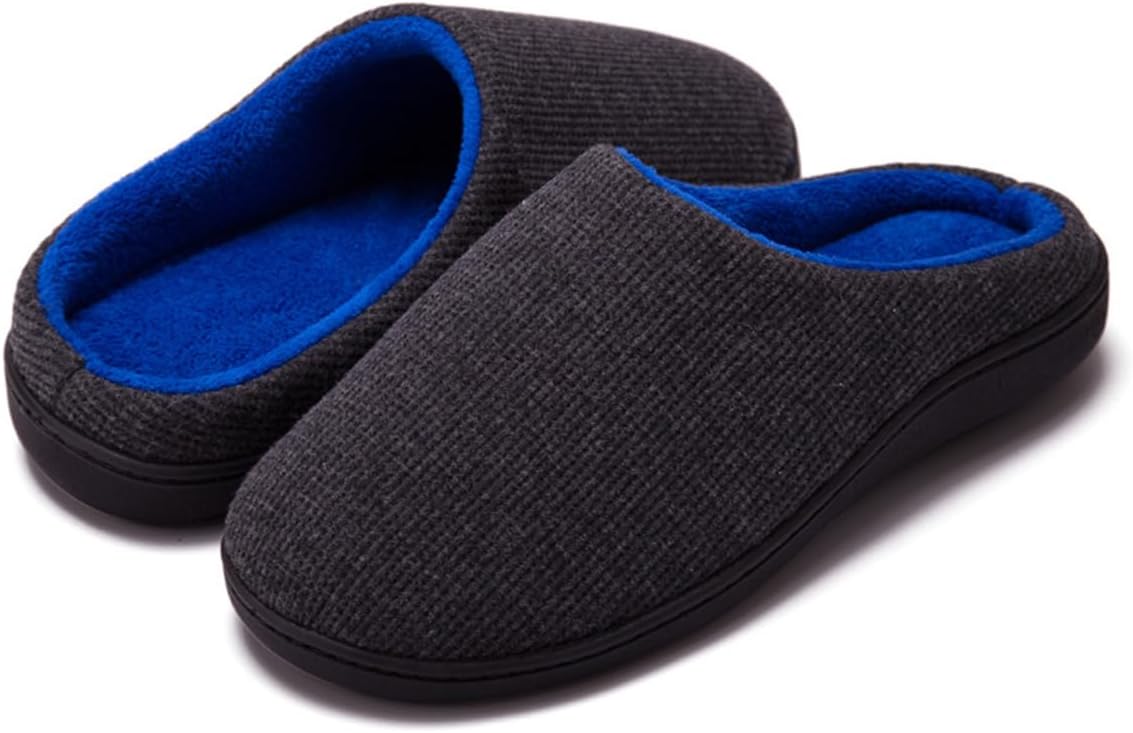 Men's Two-Tone Memory Foam Slippers Cozy Memory Foam Breathable House Slippers w...