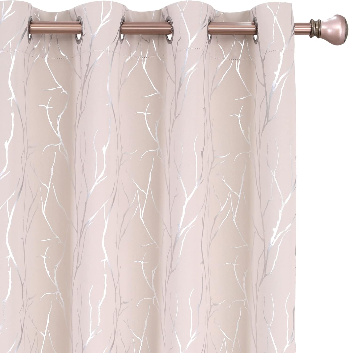 SMILE WEAVER Cream Blackout Curtains 63 Inch Lengt Long for Living Room,Room Dar...