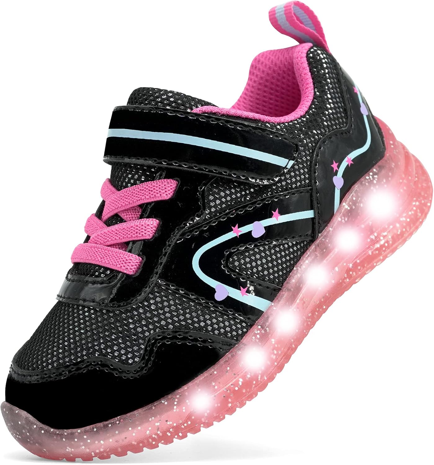 YESKIS Toddler Boys Girls Light Up Shoes LED Flashing Lightweight Mesh Breathabl...