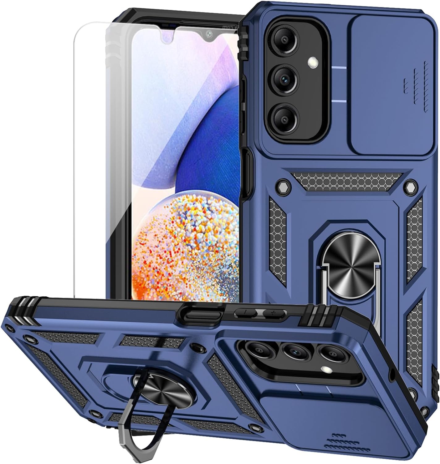 for Samsung Galaxy A15 5G Case with Camera Lens Cover HD Screen Protector, Dual...