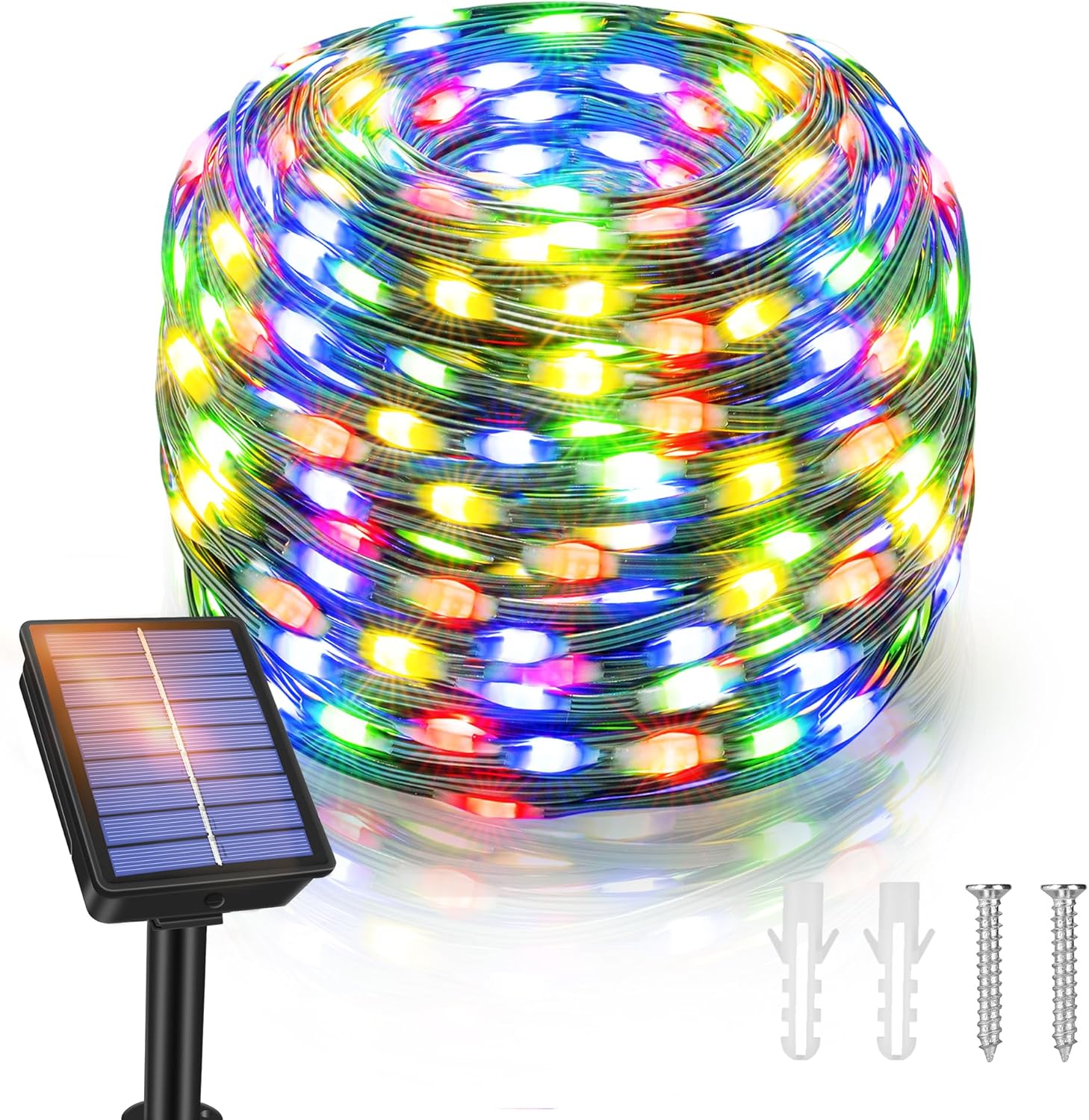 Ollny Solar String Lights Outdoor, 66FT 200LED Solar Christmas Lights with 8 Mod...