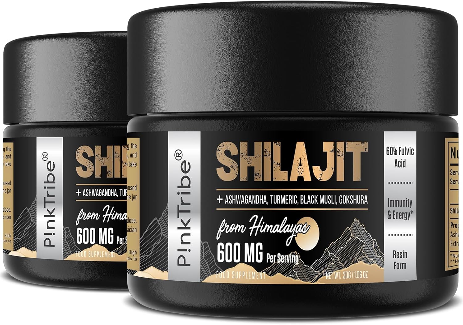 Shilajit Resin Gold Standard Shilajit - 600mg Himalayan Shilajit Blend with Ayur...
