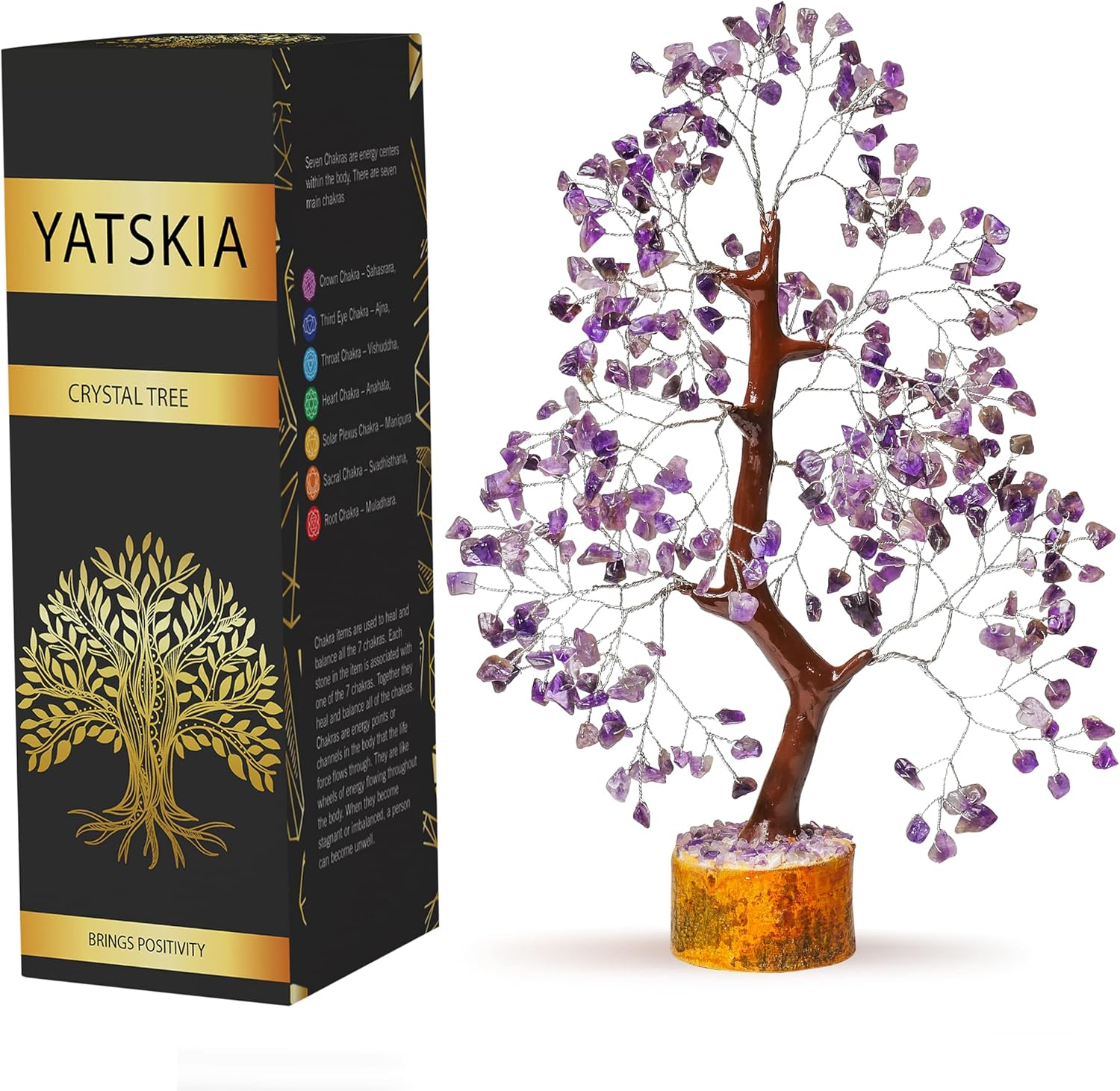 YATSKIA Amethyst Tree - Crystal Tree for Positive Energy - Real Amethyst Crystal...