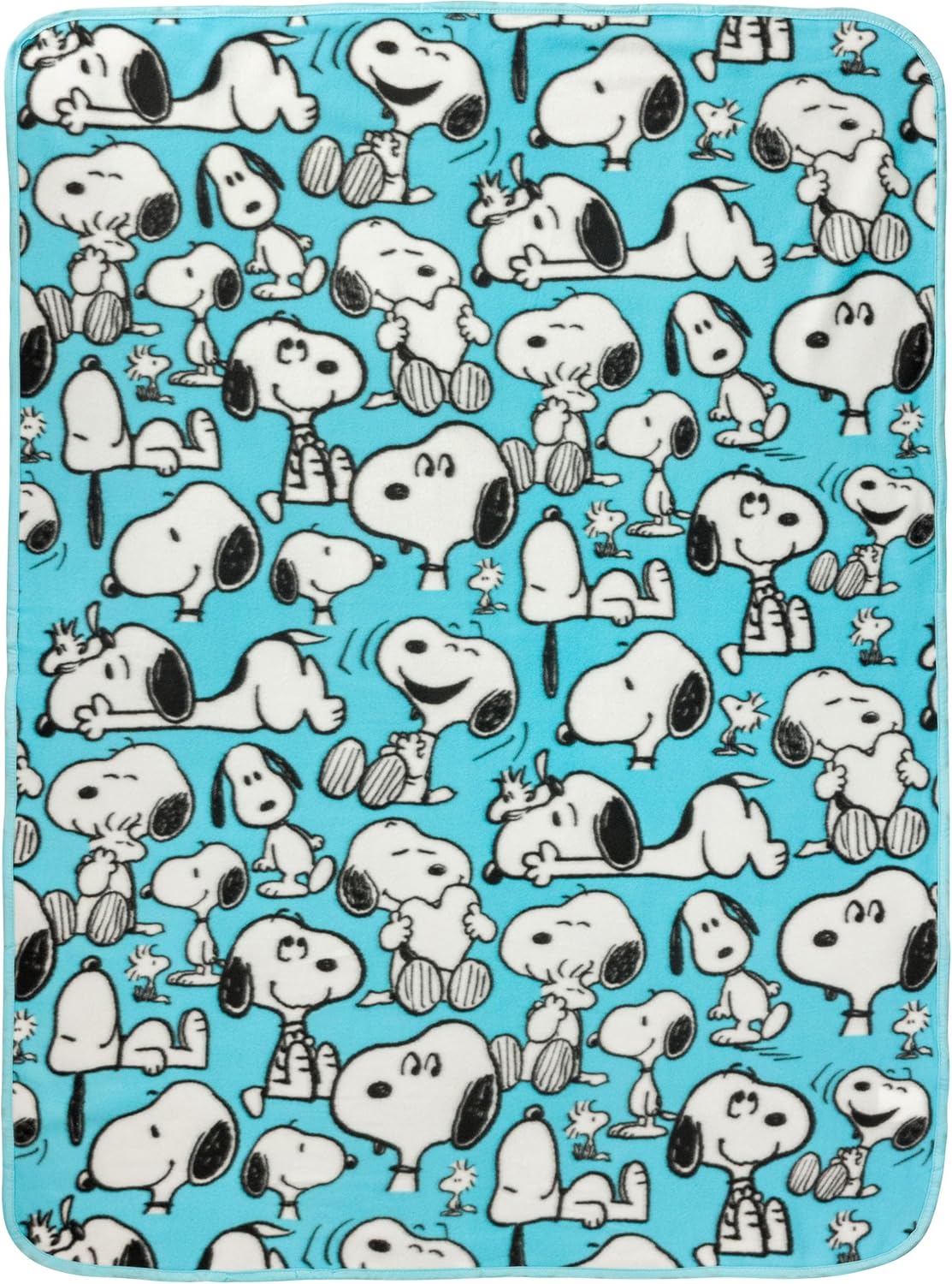 Silver Buffalo Peanuts Snoopy Multi Pose Expression 45" x 60" Fleece Throw, Soft...